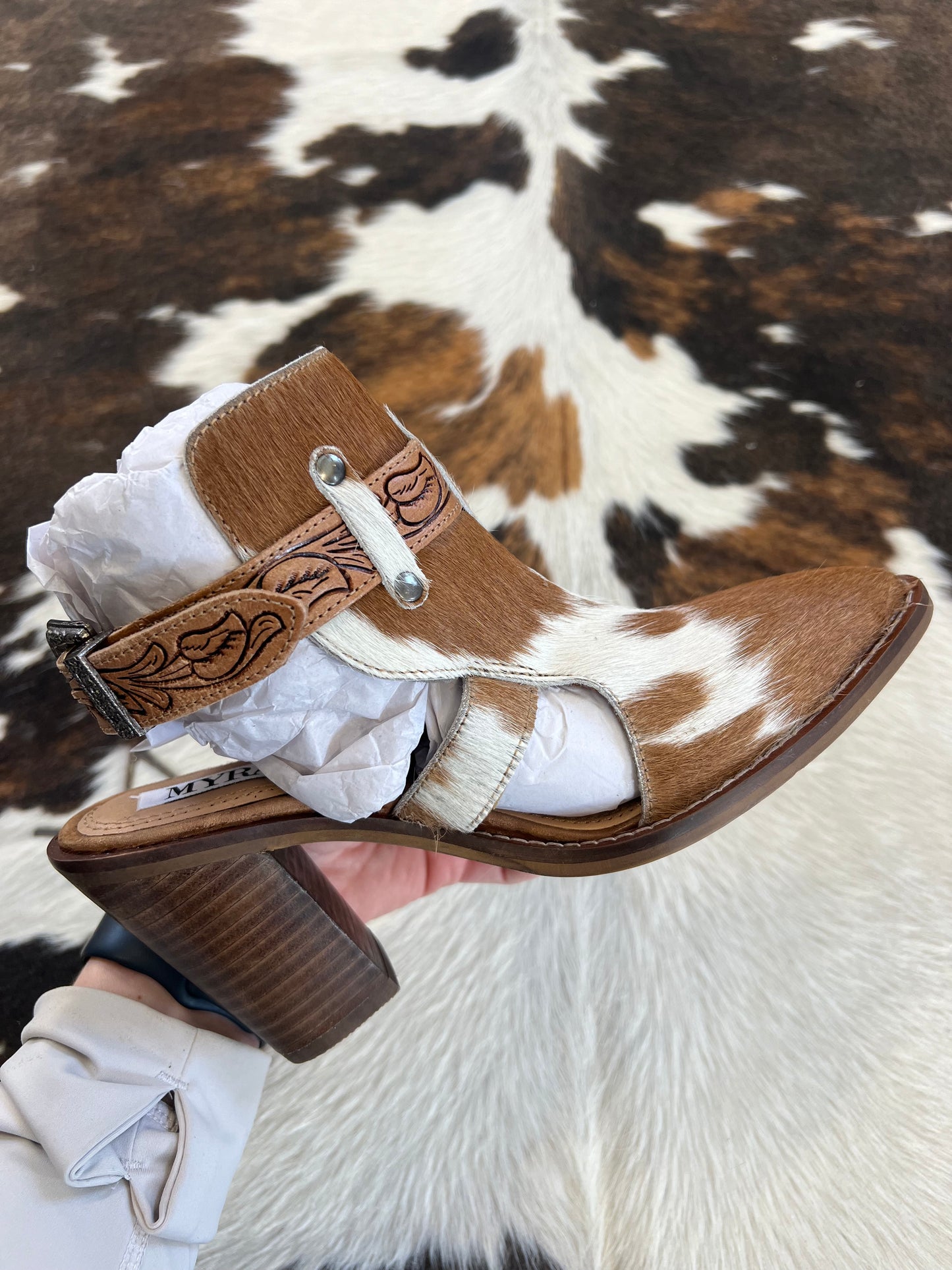 Cora Jo Caramel Hide Booties