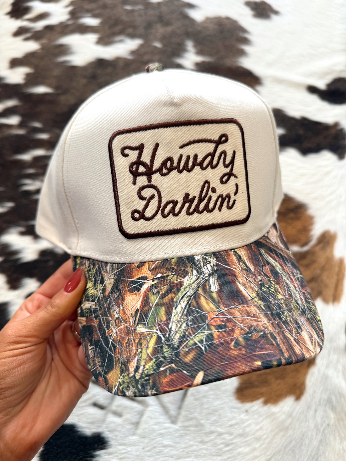 Howdy Darlin Embroidered Patch Trucker Hat