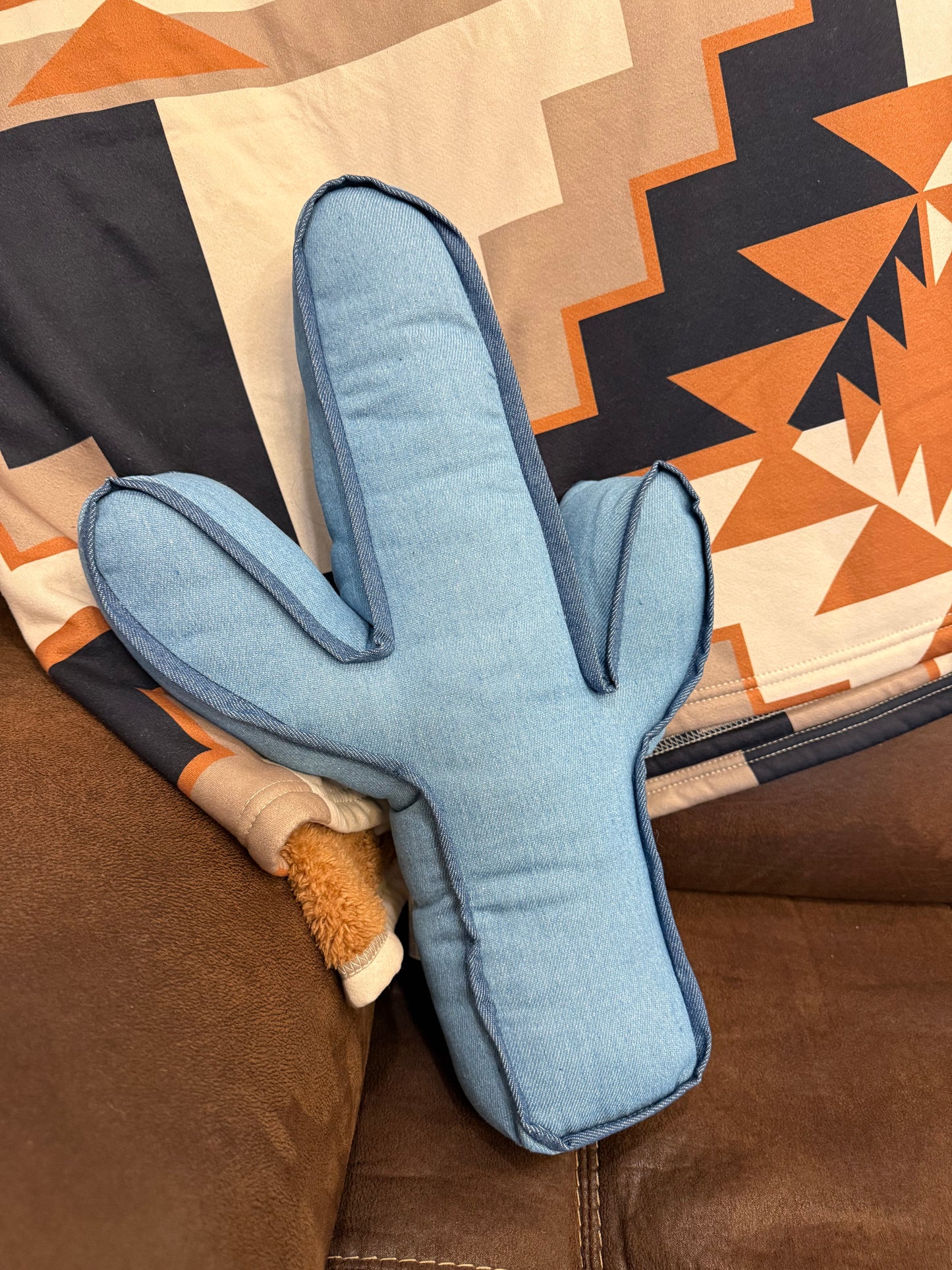 Denim Cactus Pillow