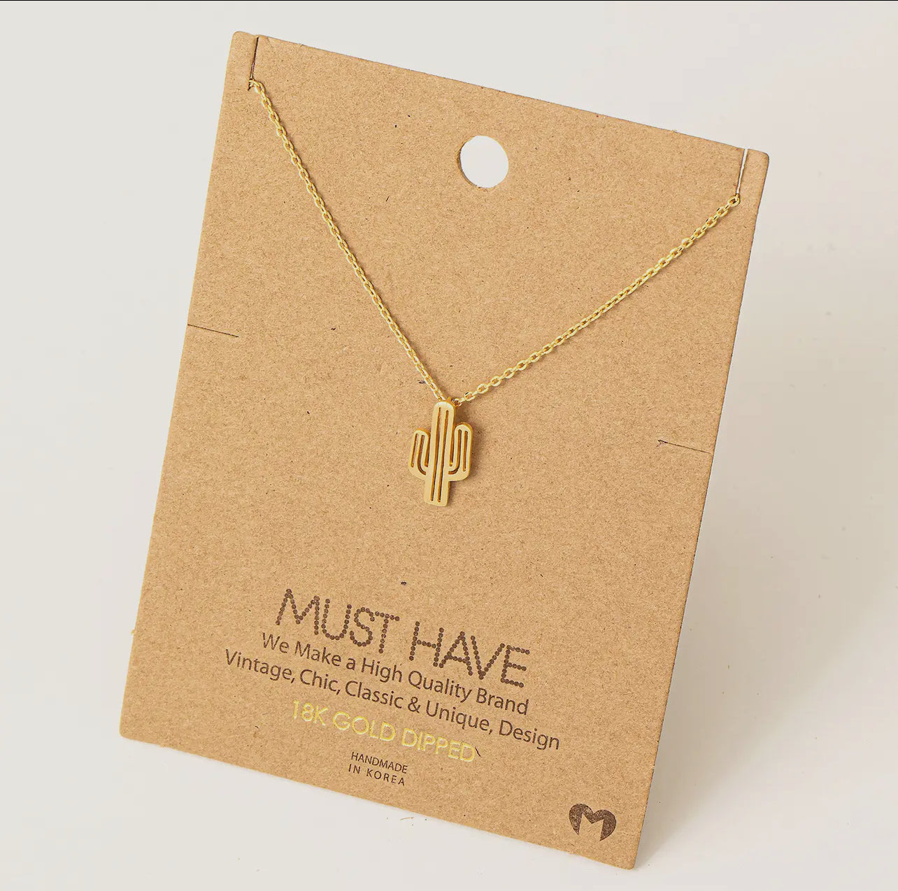 Gold Cactus Necklace