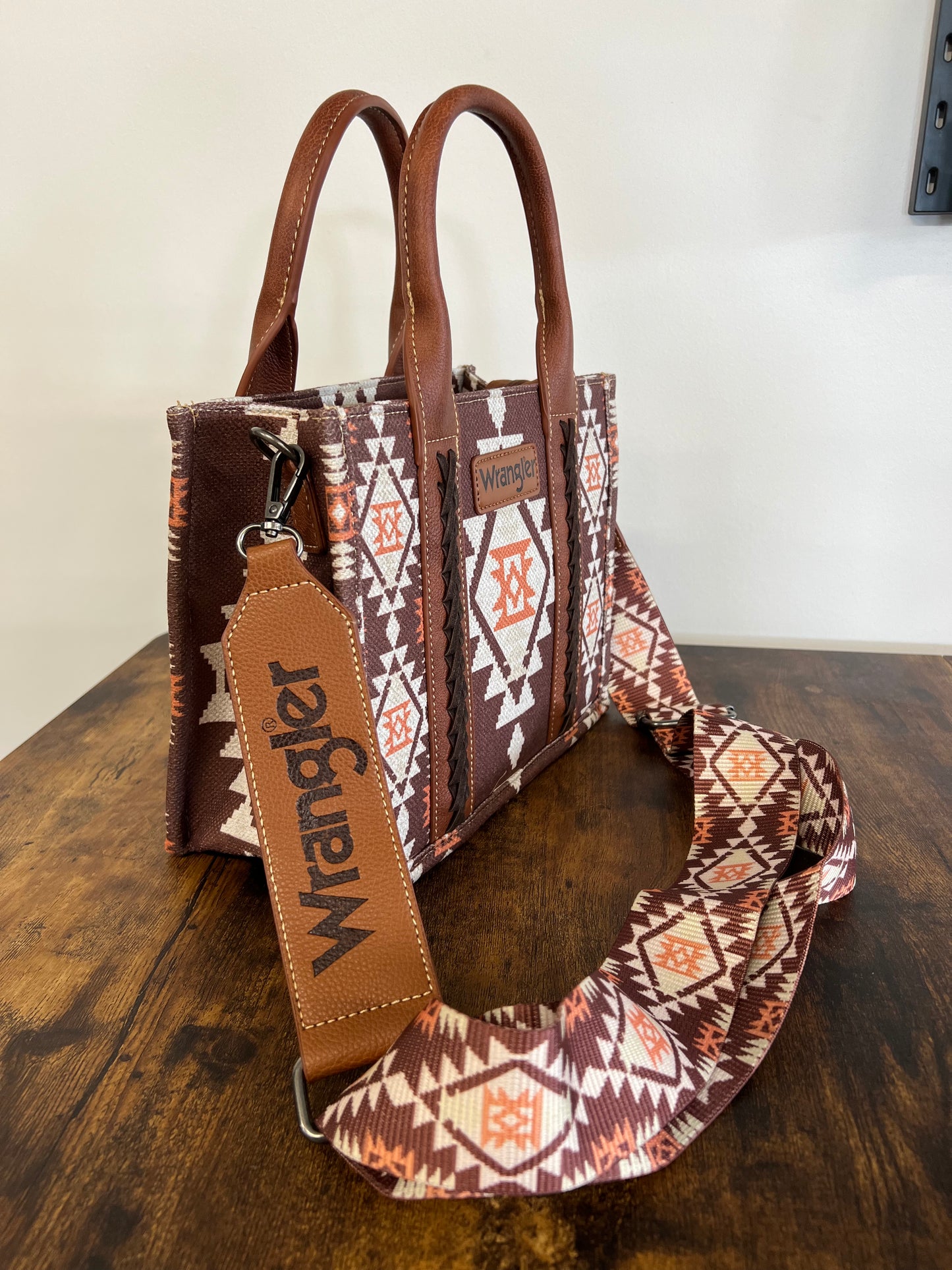 Brown & Orange Southwest Wrangler Tote - Small