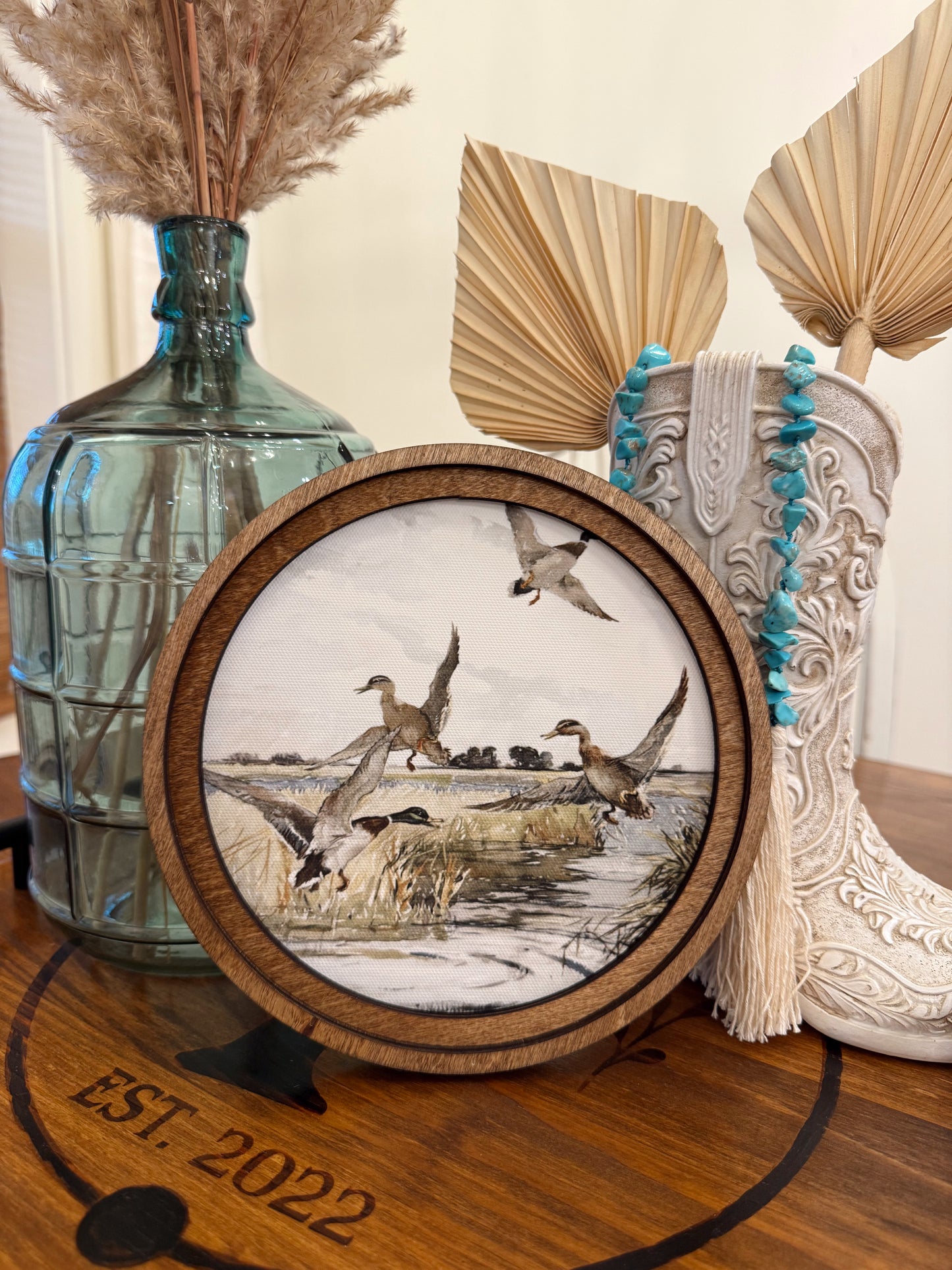 Round Mallard Duck Art