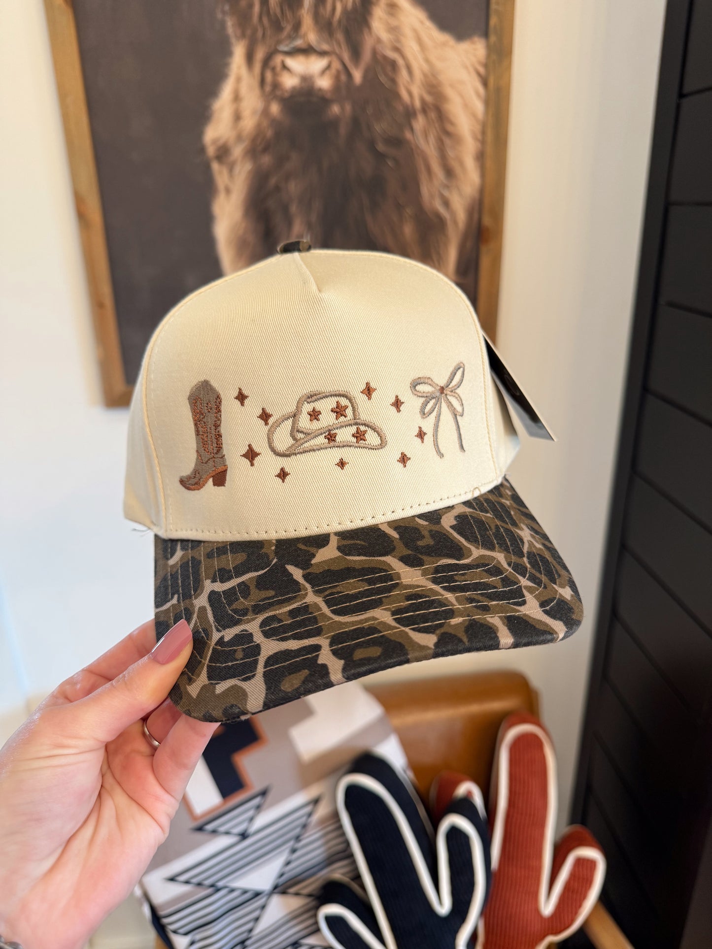 Cowgirl Leopard Trucker Hat