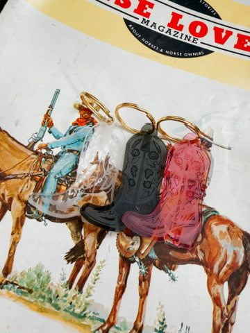 COWBOY BOOT KEYCHAIN: CLEAR