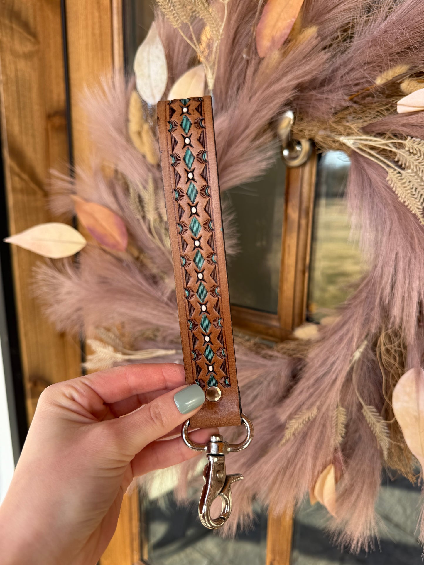 Out West Leather Keychain