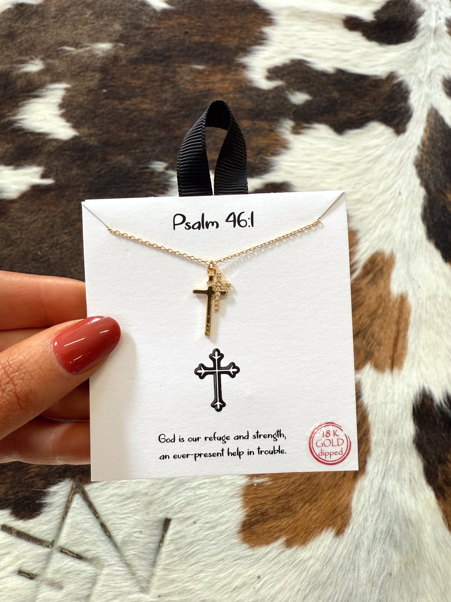Psalm 46:1 Gold Necklace