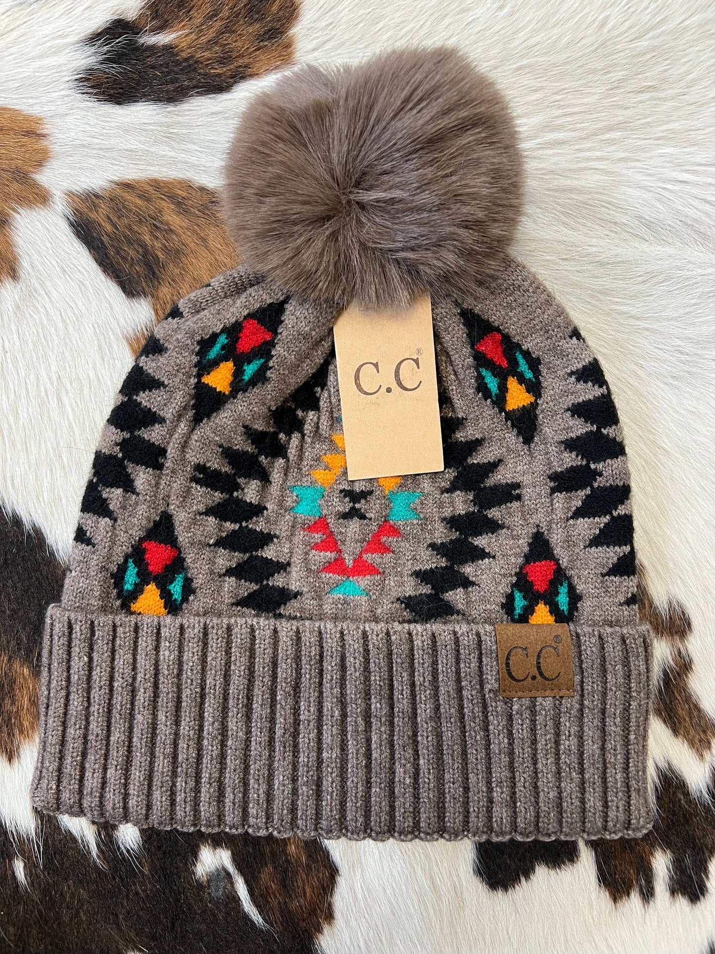 C.C Aztec Beanie - Mocha