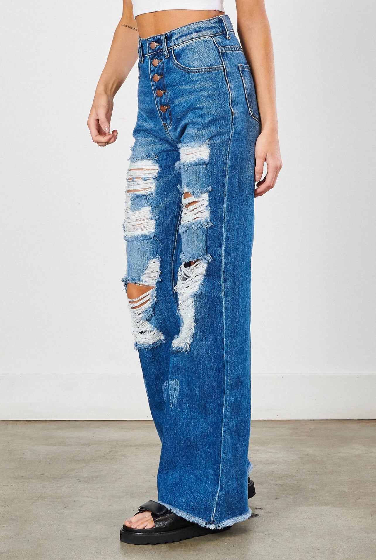 Tourniquet Wide Leg Jeans