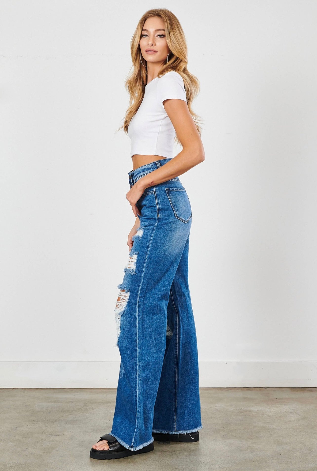 Tourniquet Wide Leg Jeans