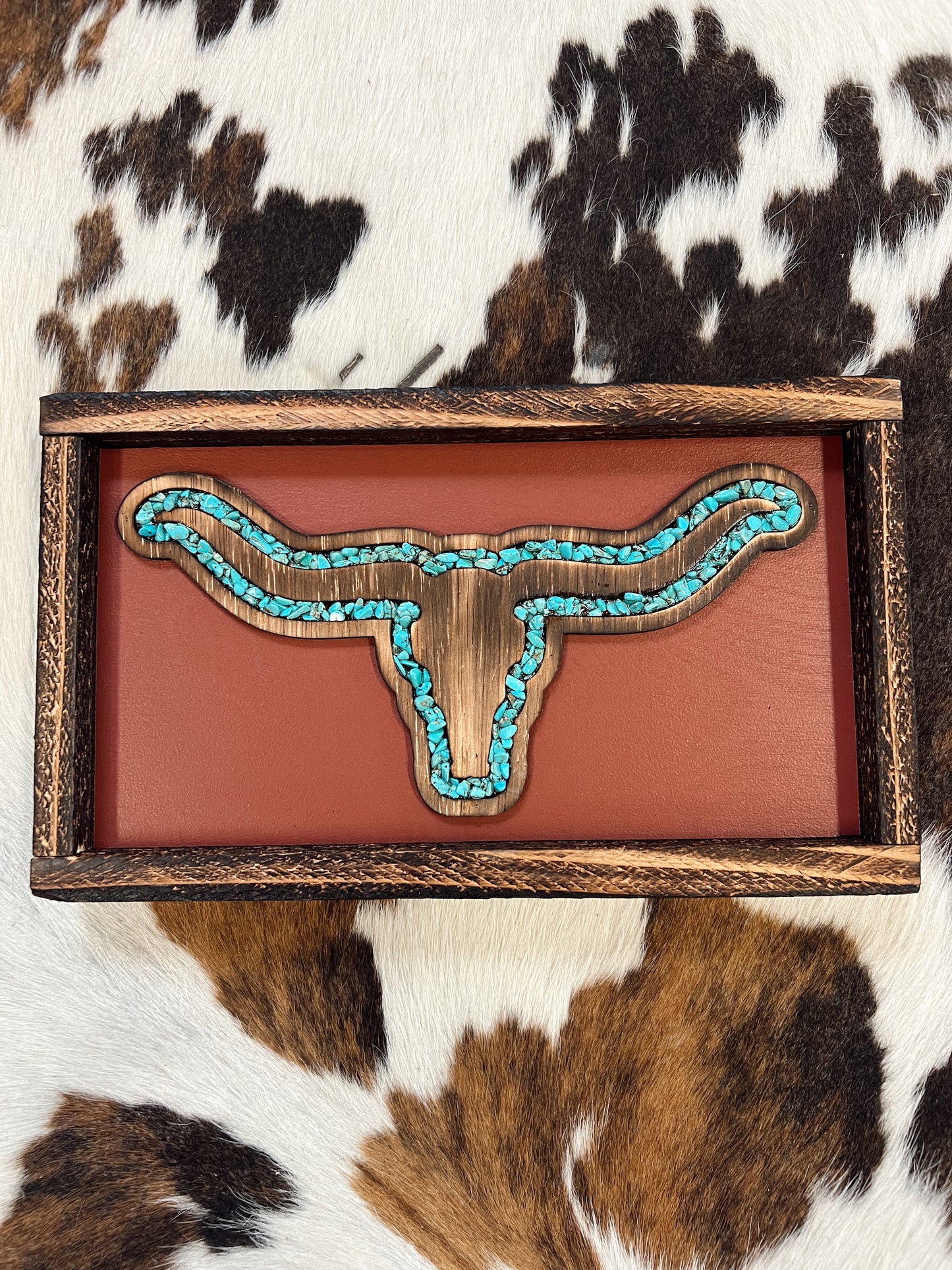 Turquoise Longhorn Wall Decor (Rust)