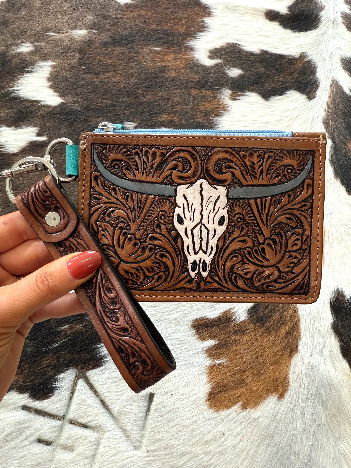 Longhorn Tooled Card Holder
