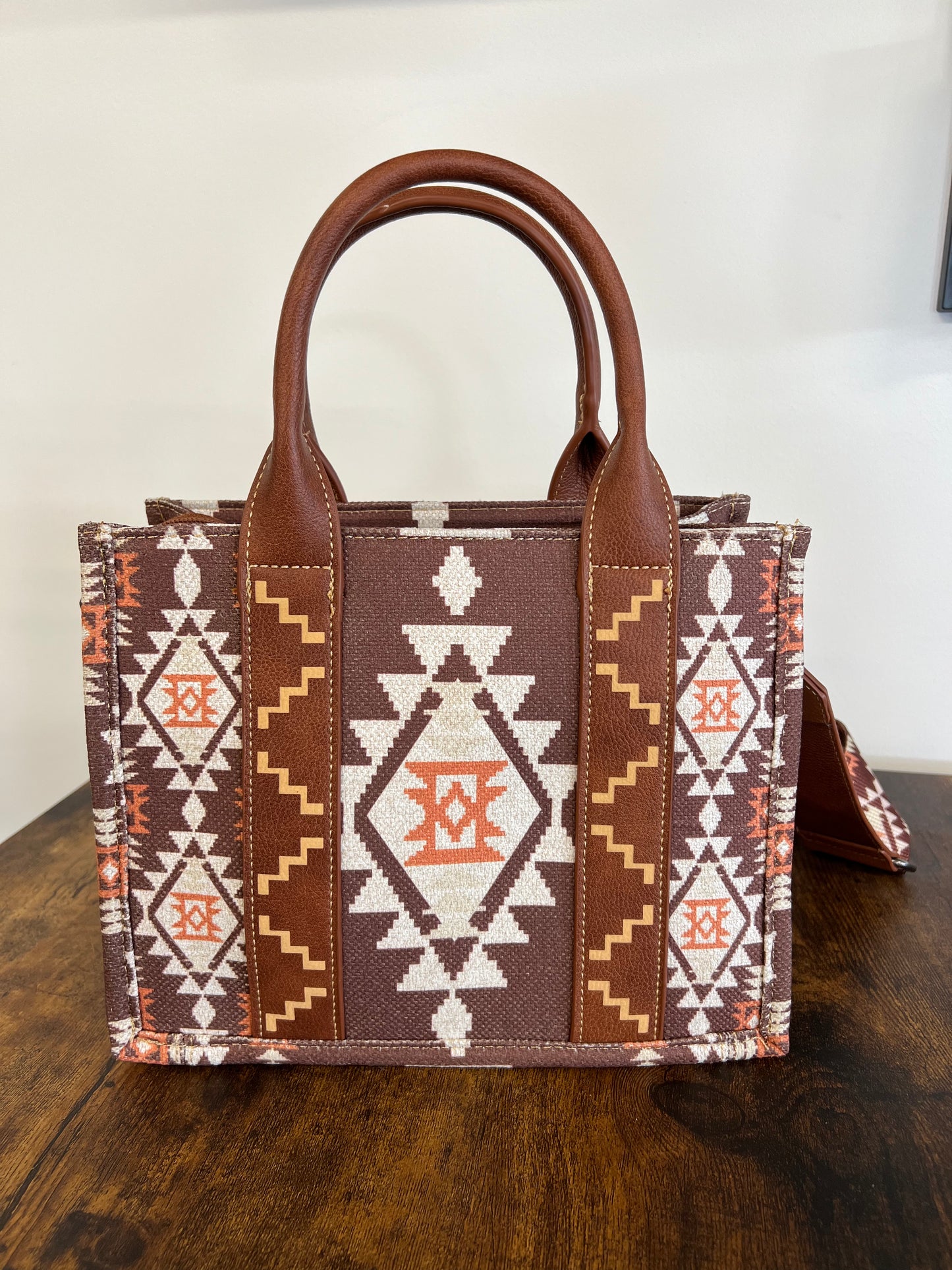 Brown & Orange Southwest Wrangler Tote - Small