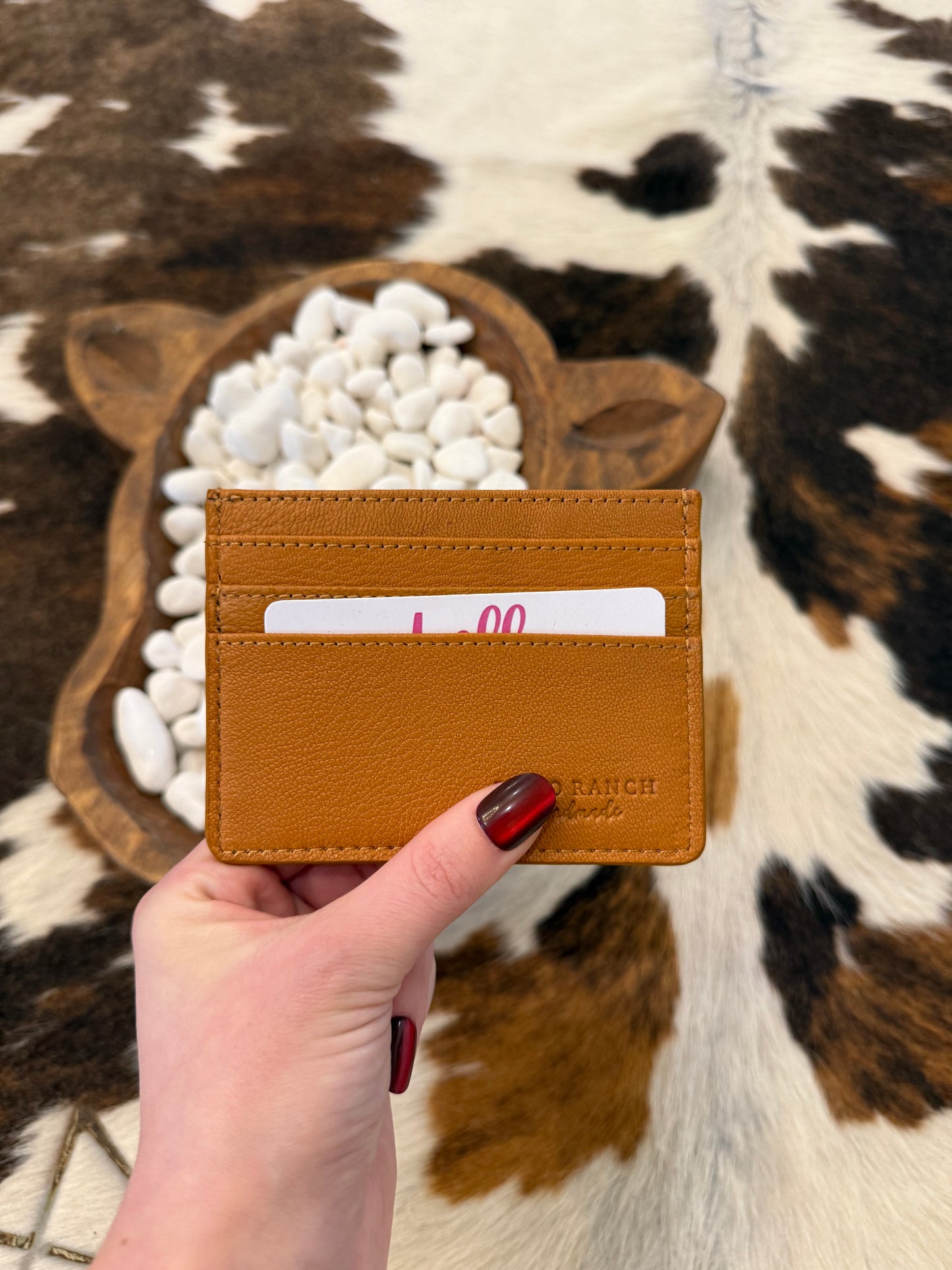 Tan Boot Stitch Card Holder