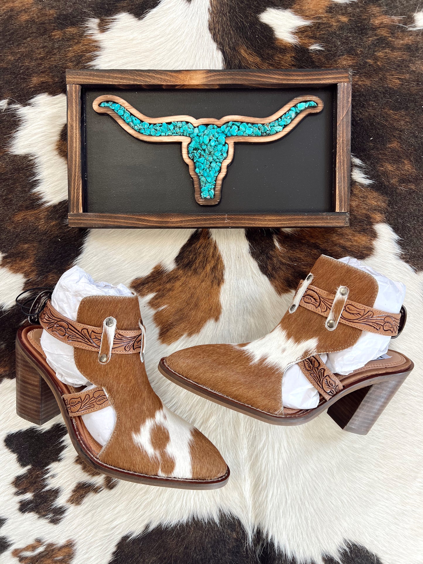 Cora Jo Caramel Hide Booties