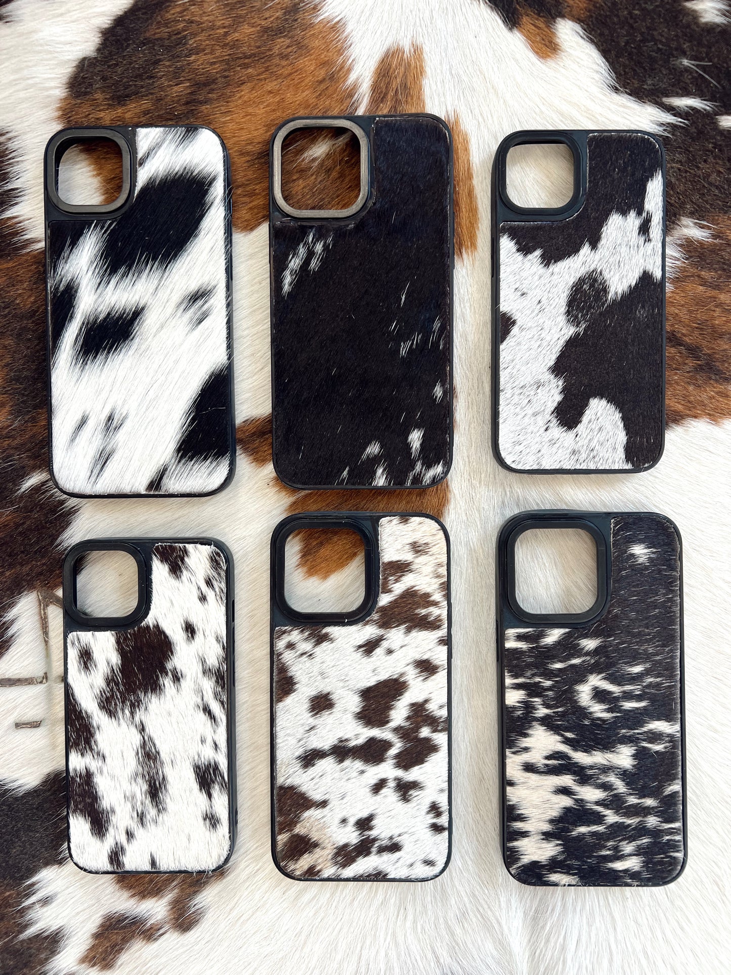Black Cowhide iPhone Case