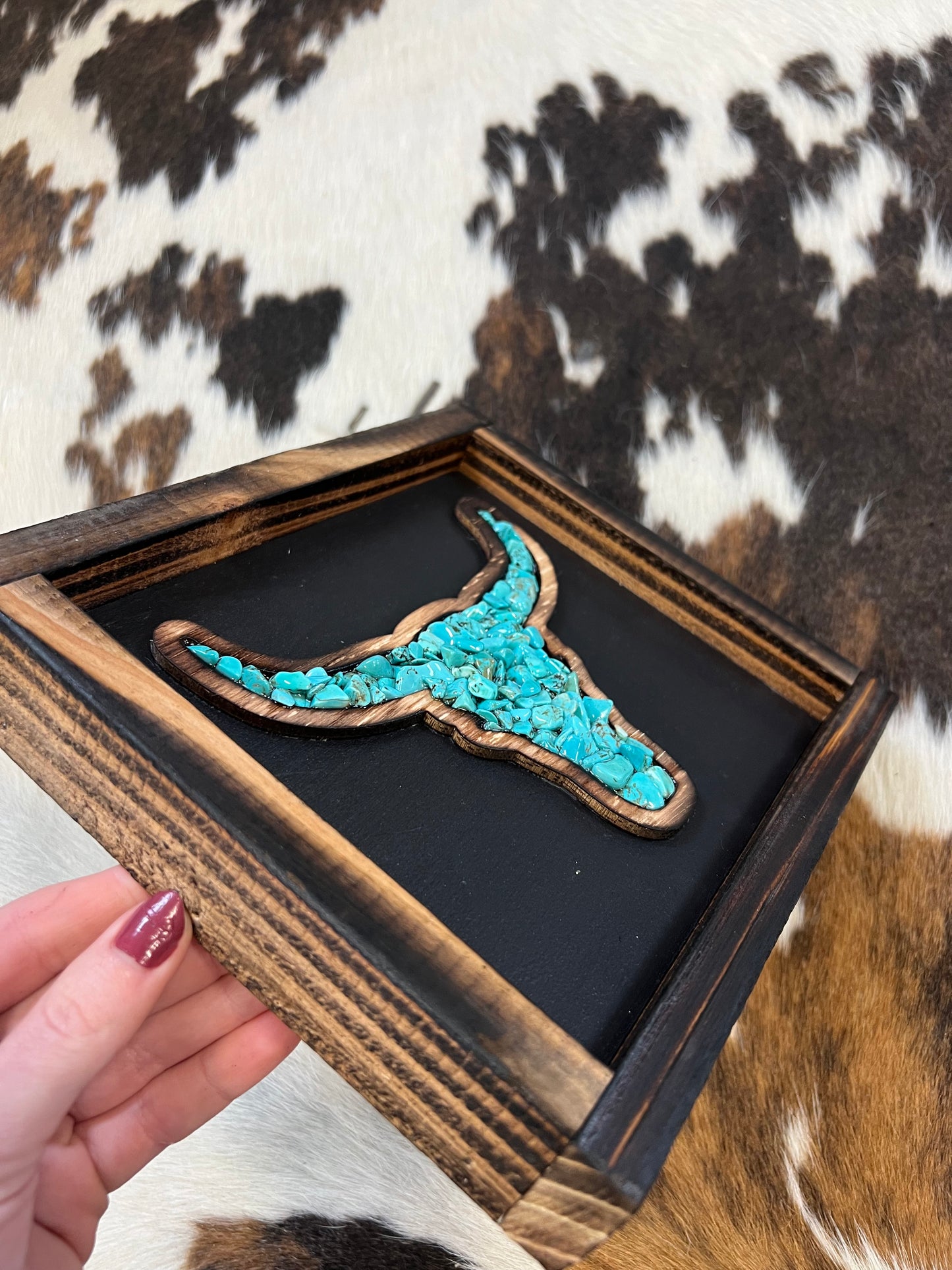 Turquoise Cow Skull Wall Decor