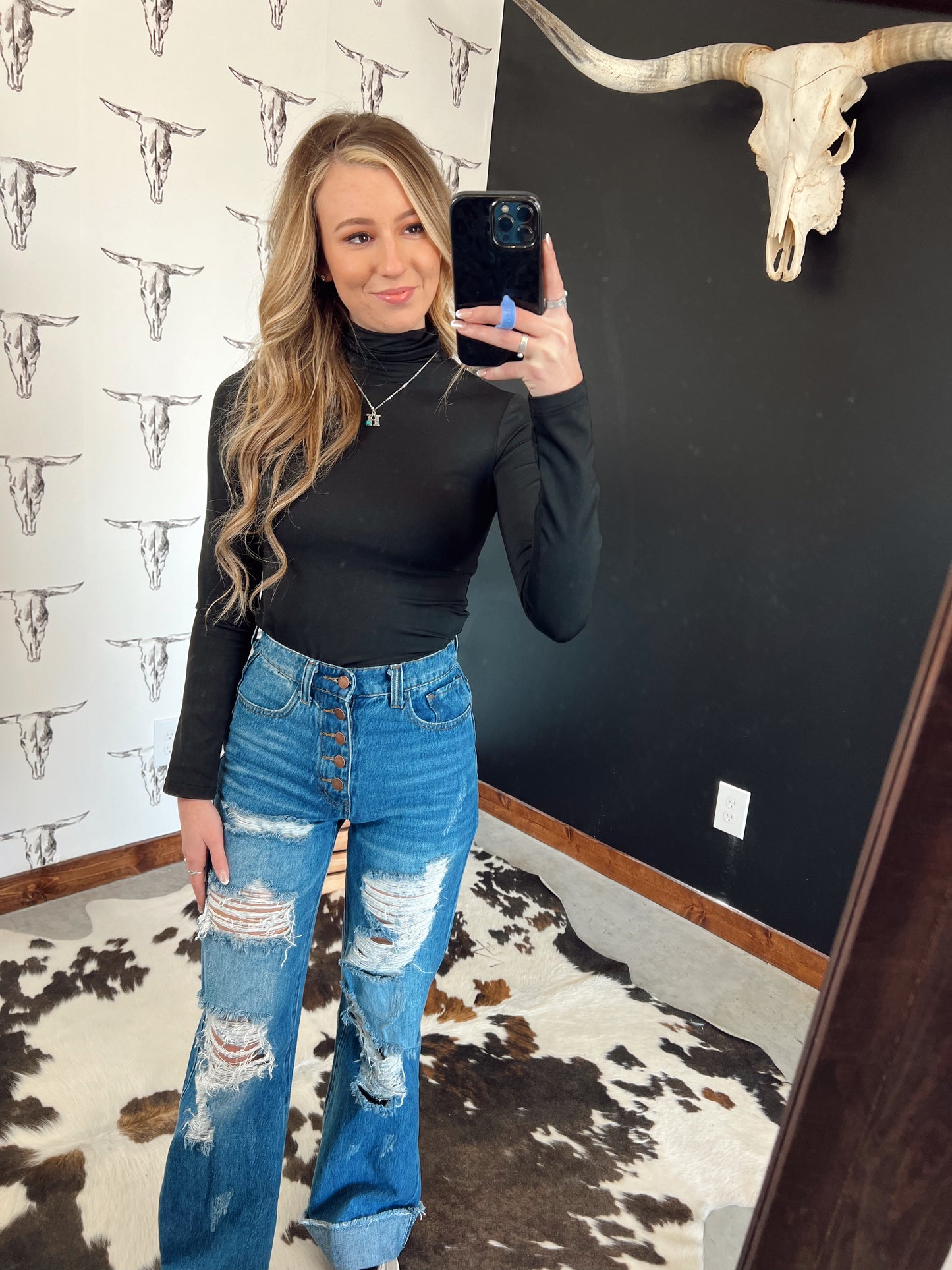 Black Turtle Neck Bodysuit