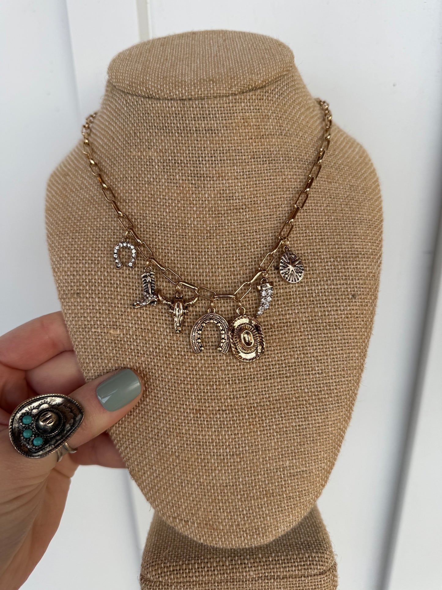Gold Western Charm Necklace