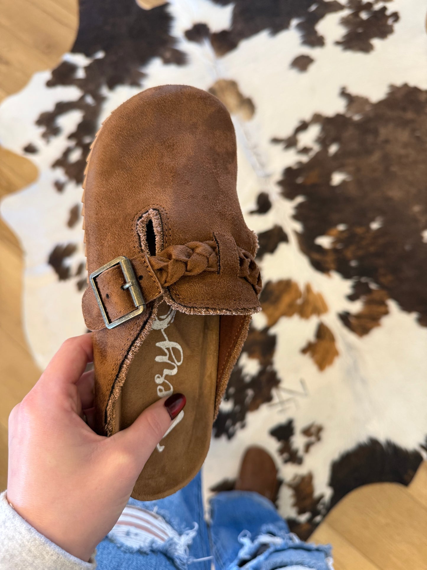 Iris Braided Slide On Shoe - Brown