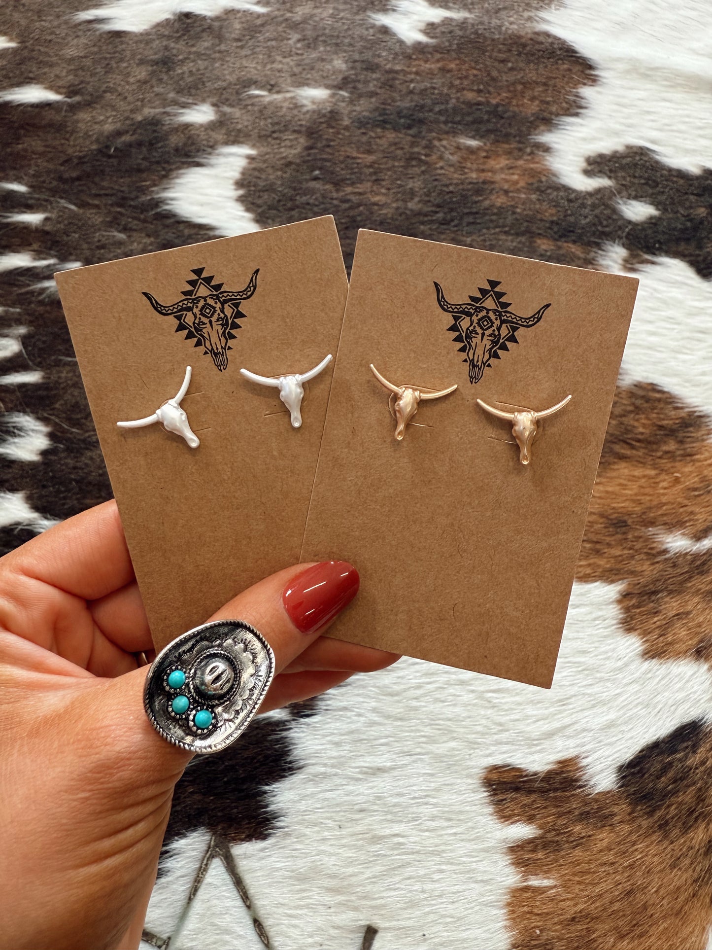 Cow Head Stud Earrings