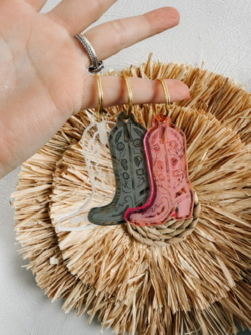 COWBOY BOOT KEYCHAIN: CLEAR