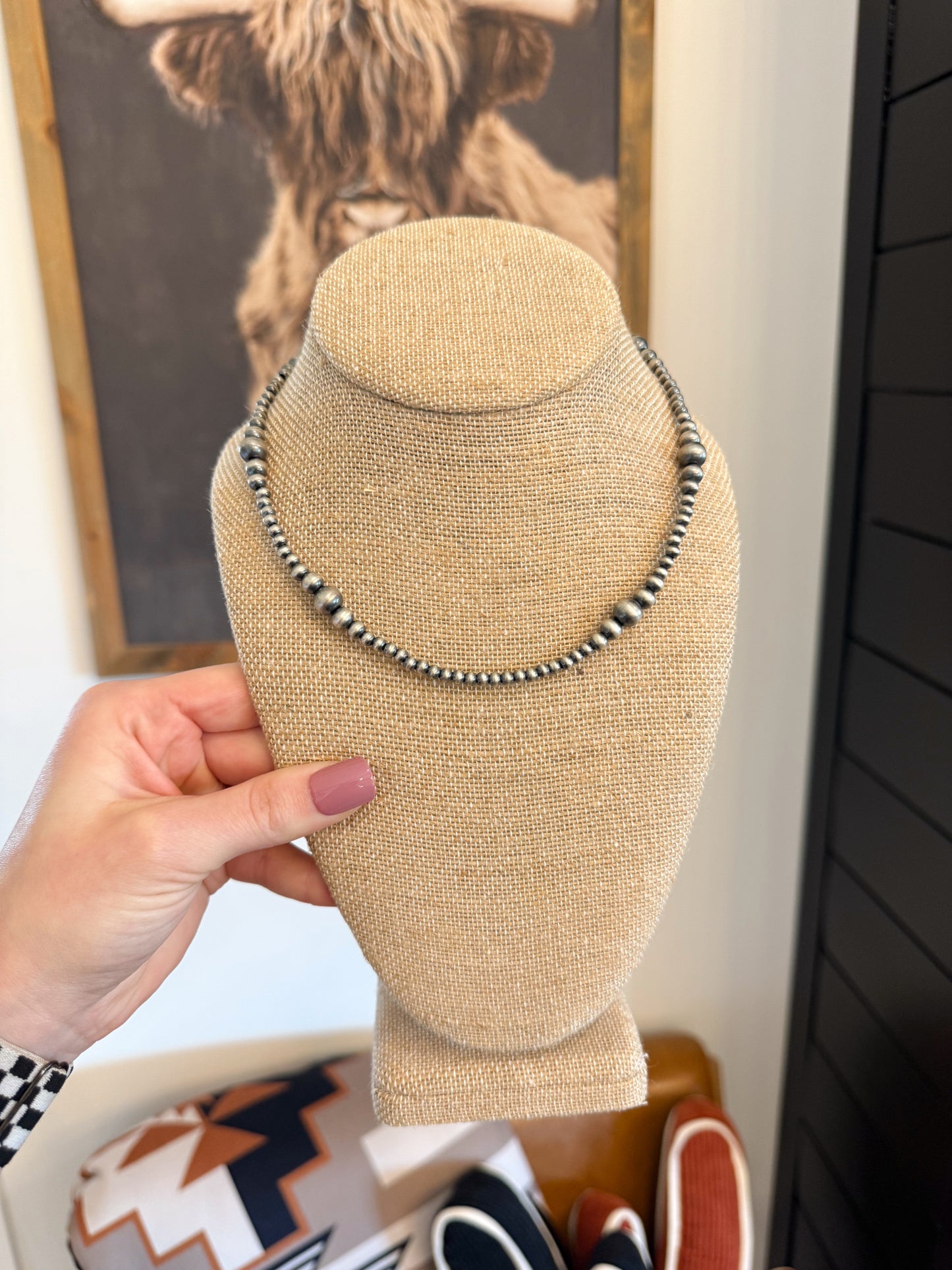 Jolie 16” Sterling Silver Bead Necklace