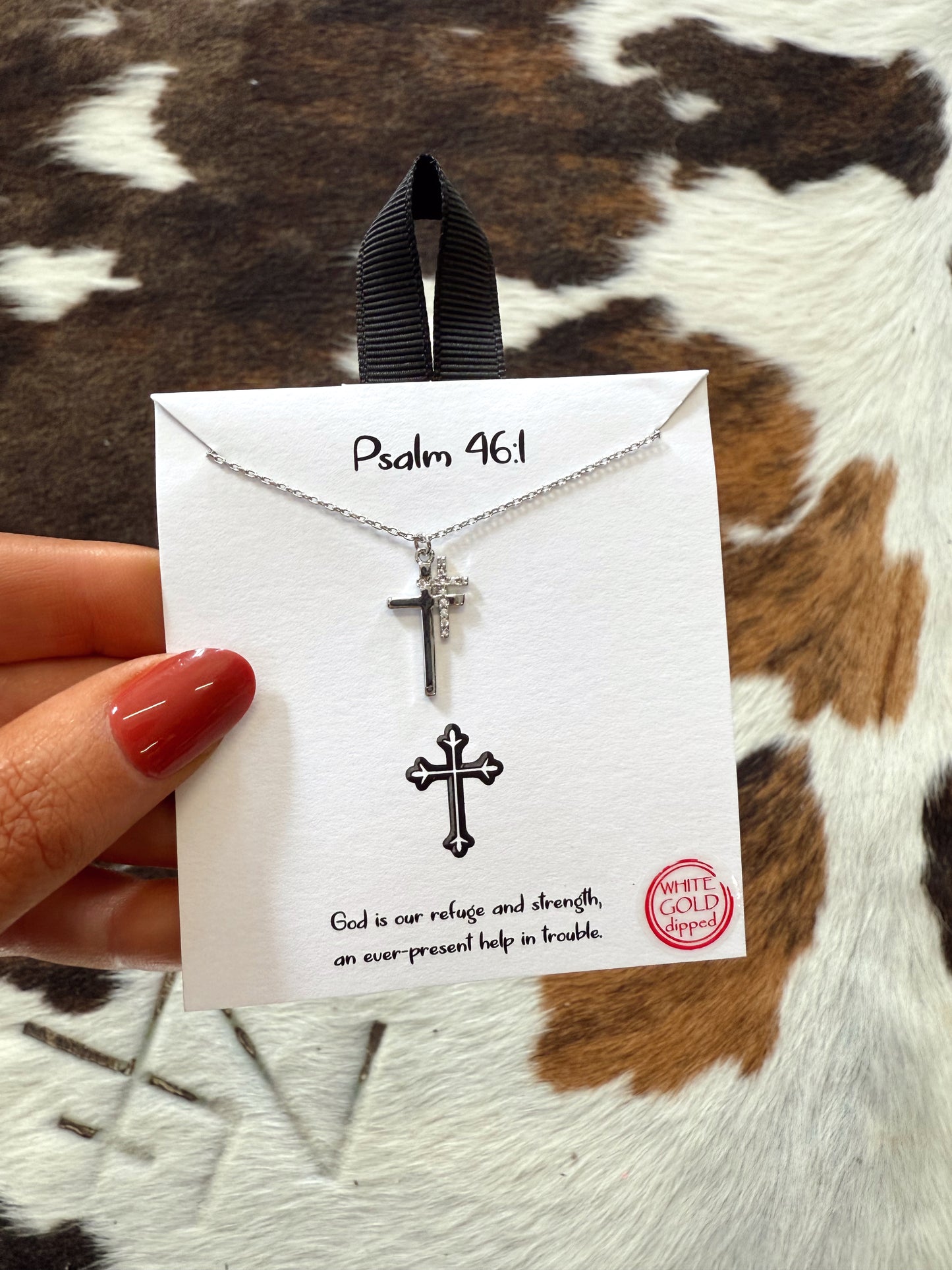 Psalm 46:1 Silver Necklace