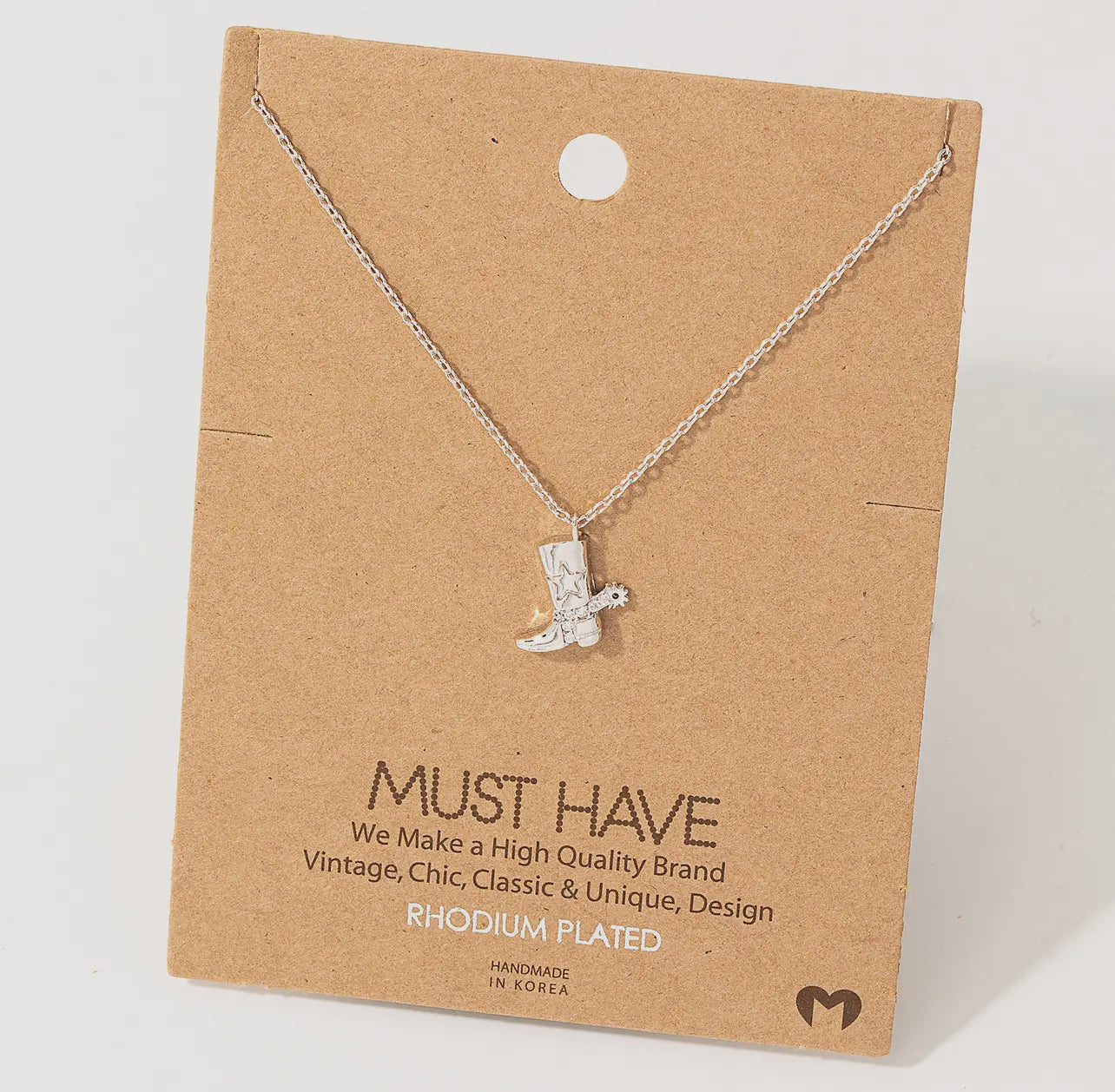 Silver Boot Necklace