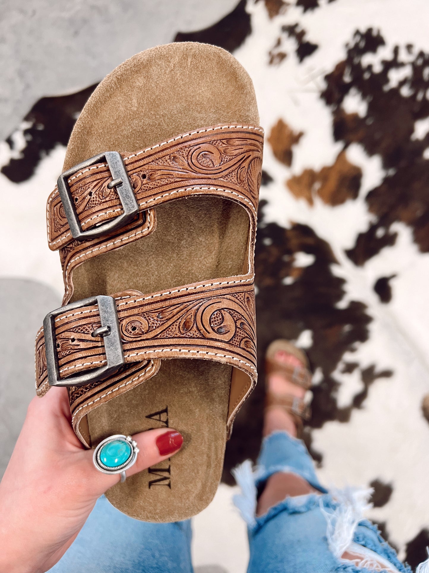 Darla Trail Tooled Leather Sandals