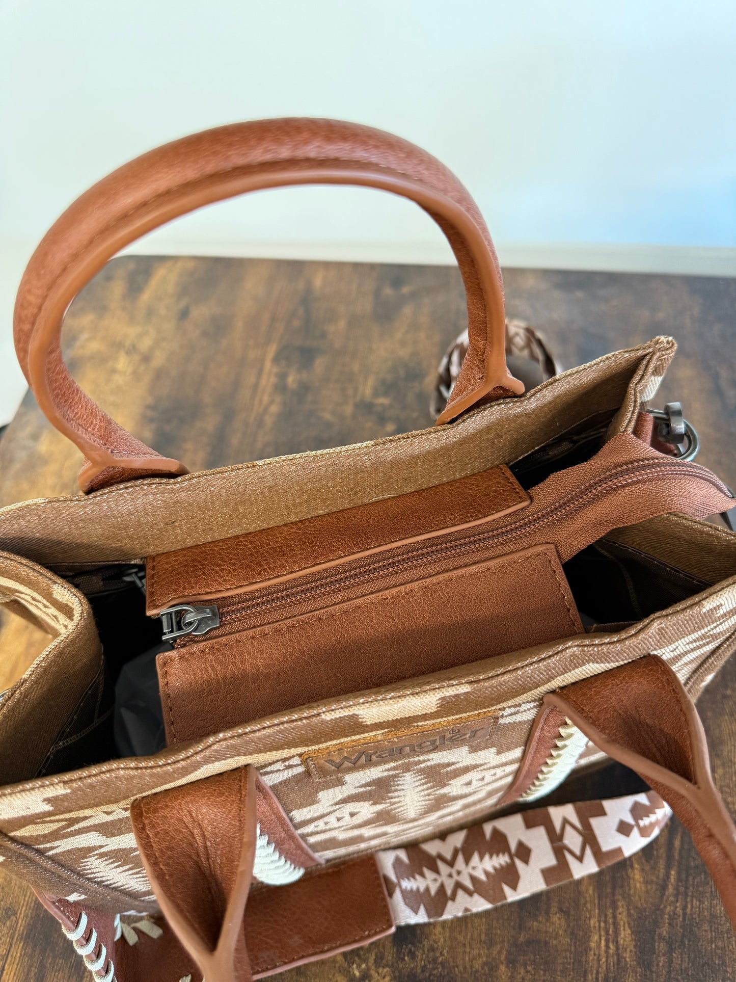 Brown Aztec Wrangler Tote Bag