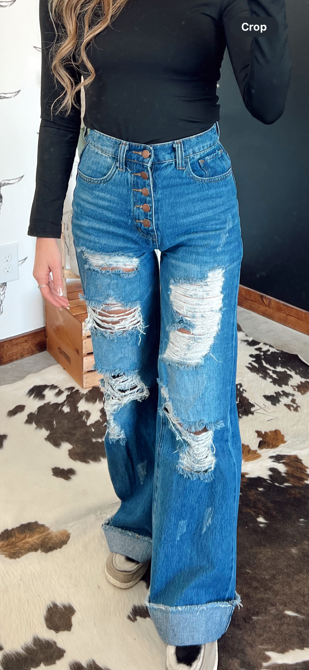 Tourniquet Wide Leg Jeans