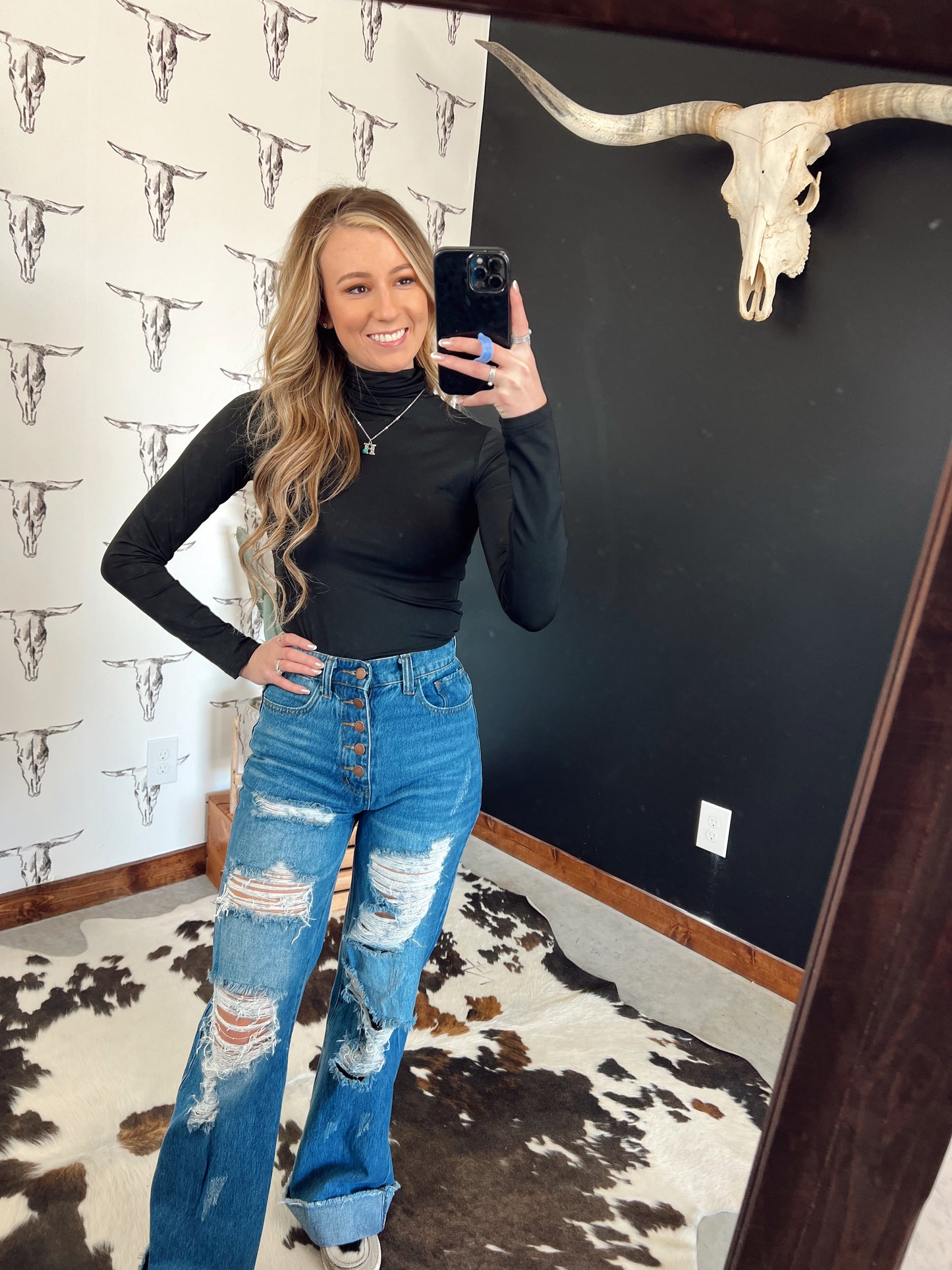 Black Turtle Neck Bodysuit