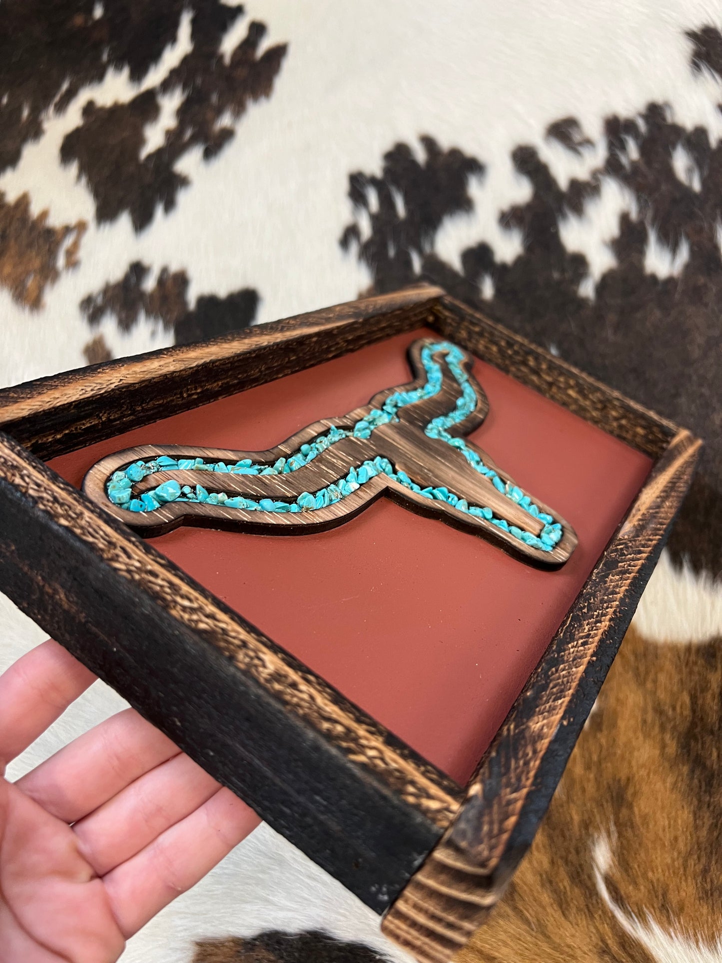 Turquoise Longhorn Wall Decor (Rust)