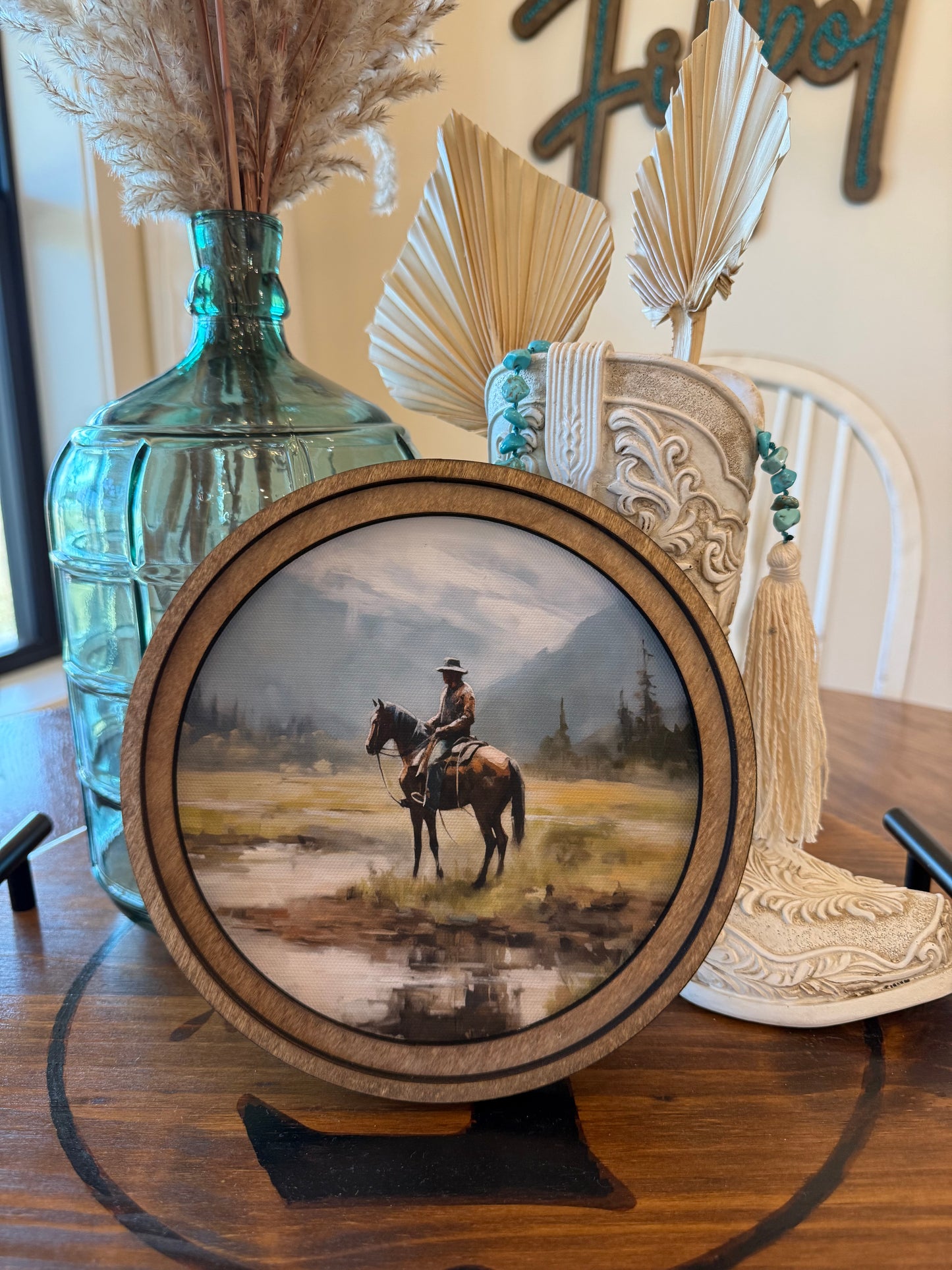 Round Mountain Cowboy Framed Art