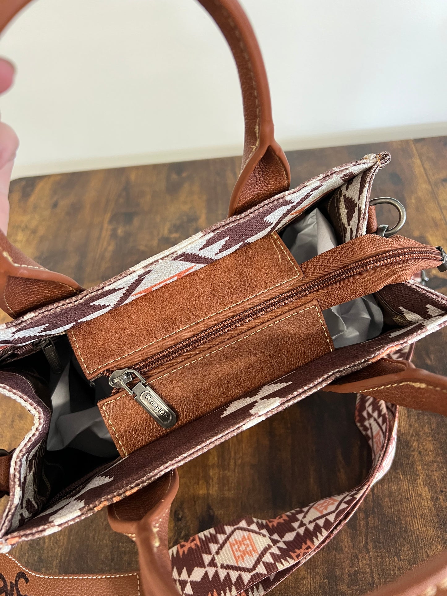 Brown & Orange Southwest Wrangler Tote - Small