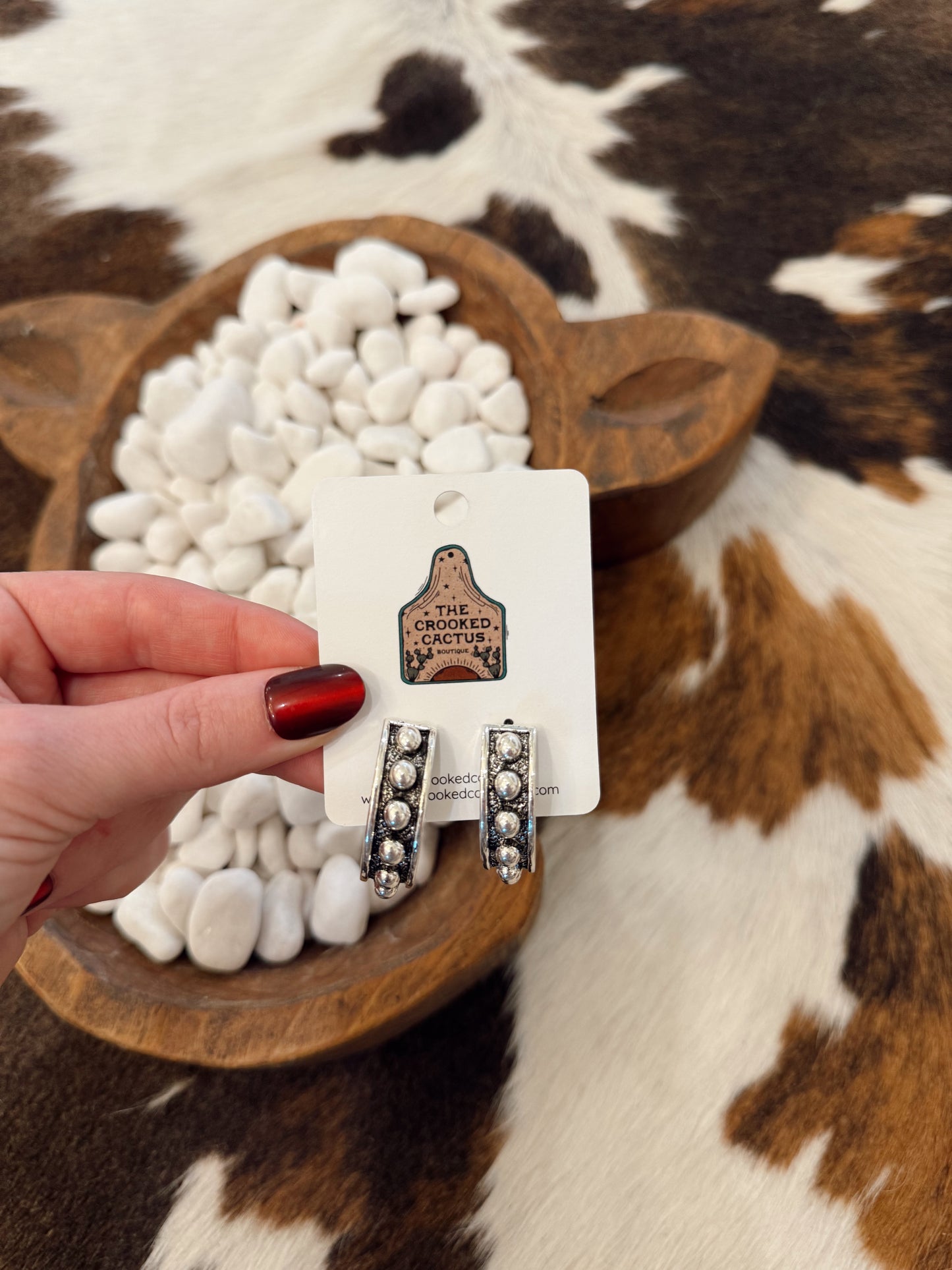 Studded Western Hoops