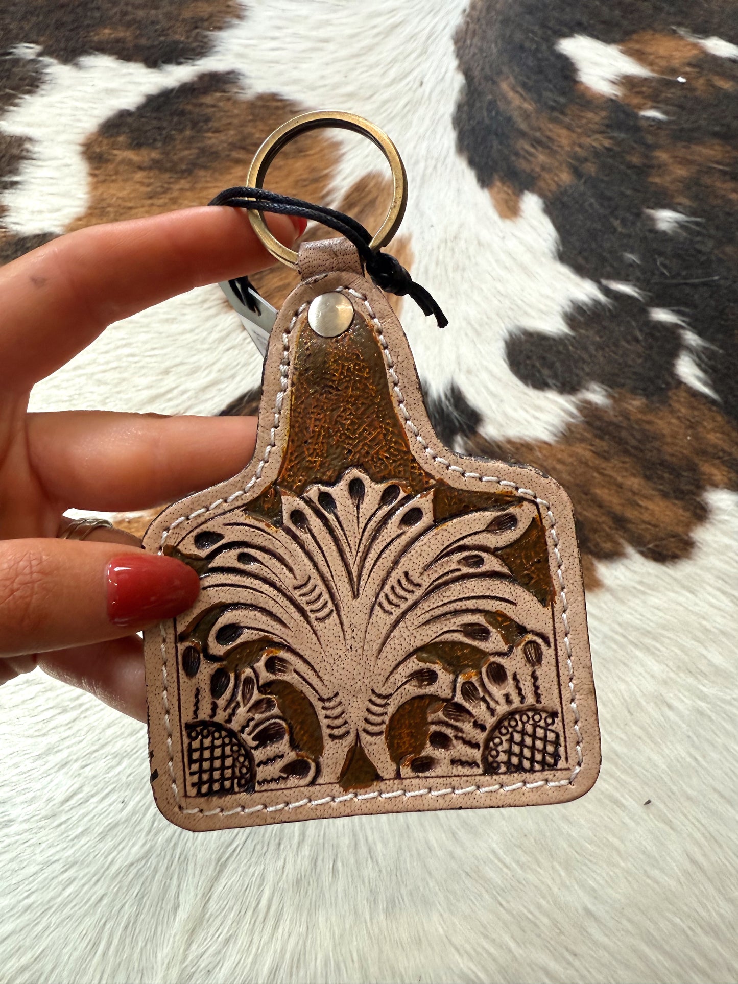 Mya Tooled Leather Keychain