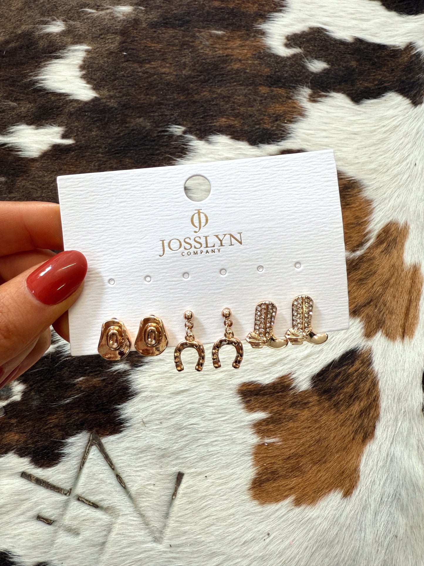 Cowboy Stud Earring Set