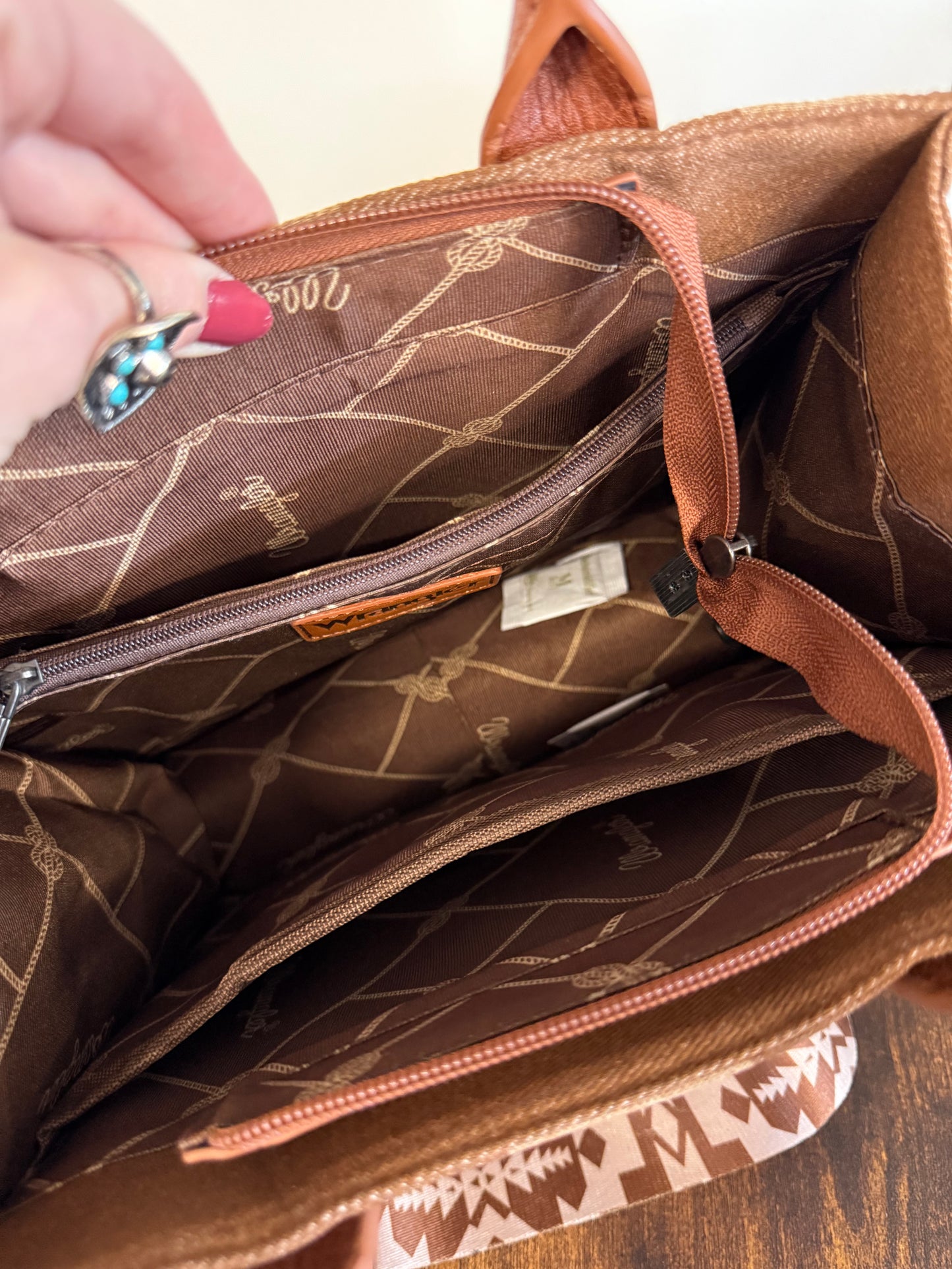 Brown Aztec Wrangler Tote Bag