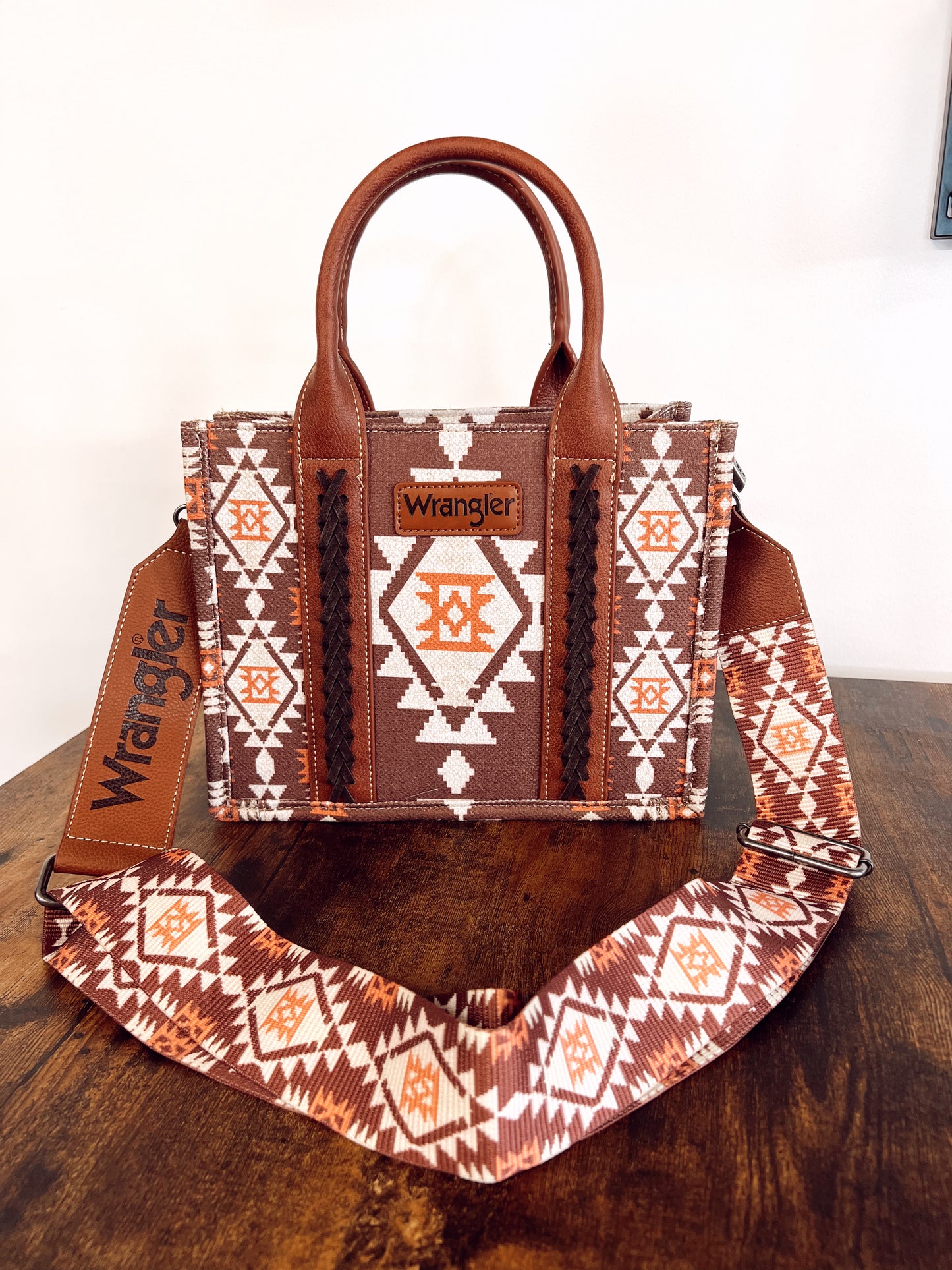 Brown & Orange Southwest Wrangler Tote - Small