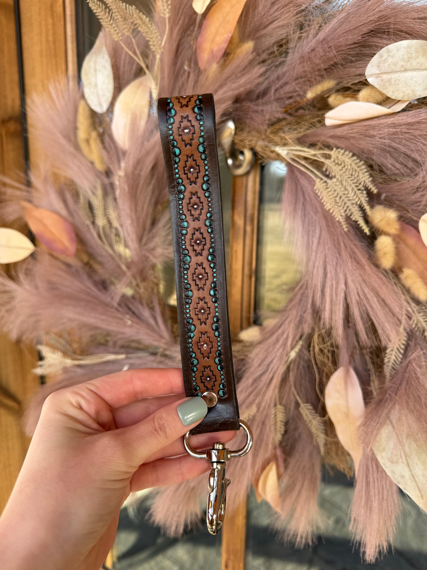 Canyon Spire Leather Keychain