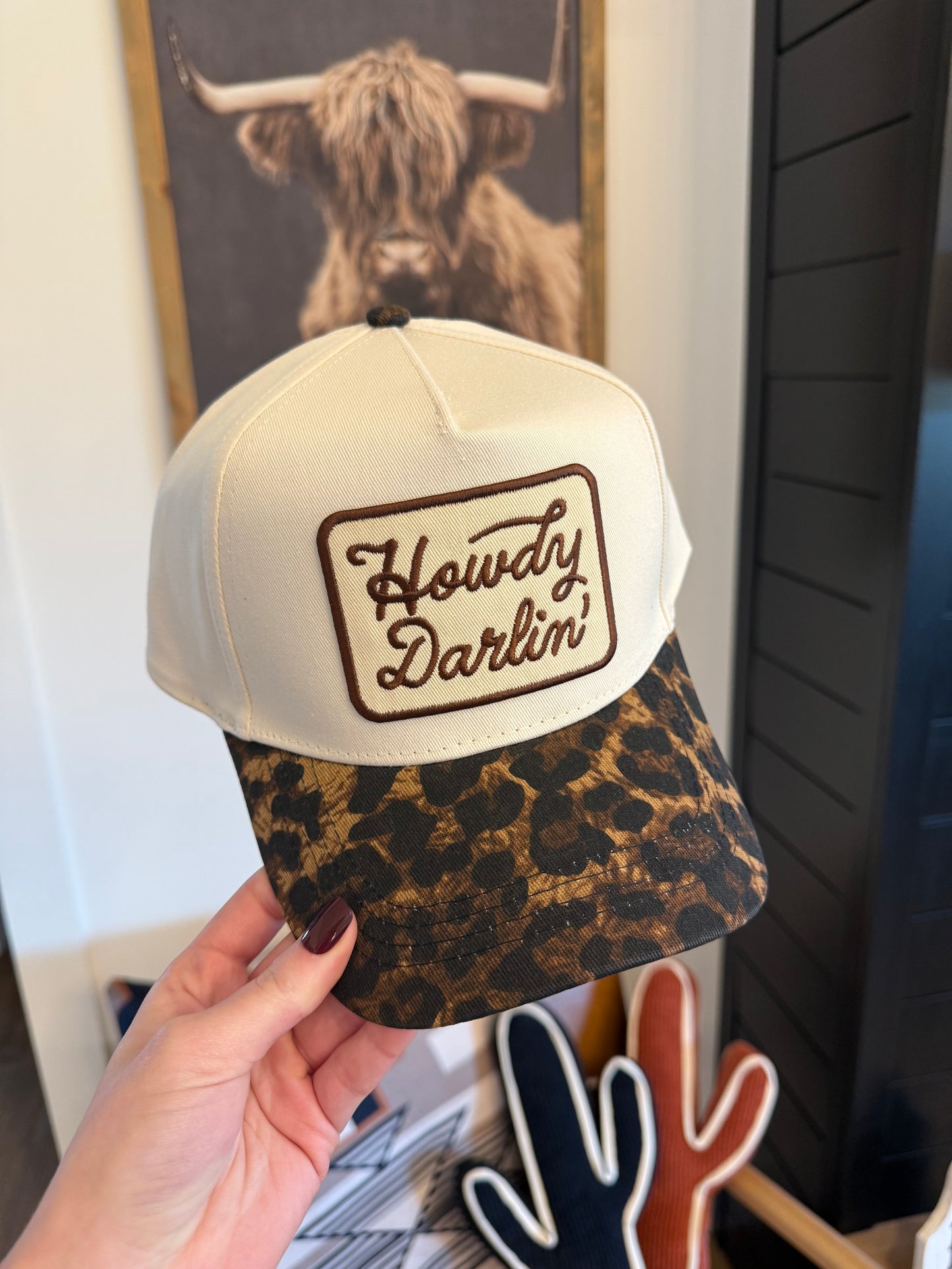 Howdy Darlin Leopard Trucker Hat