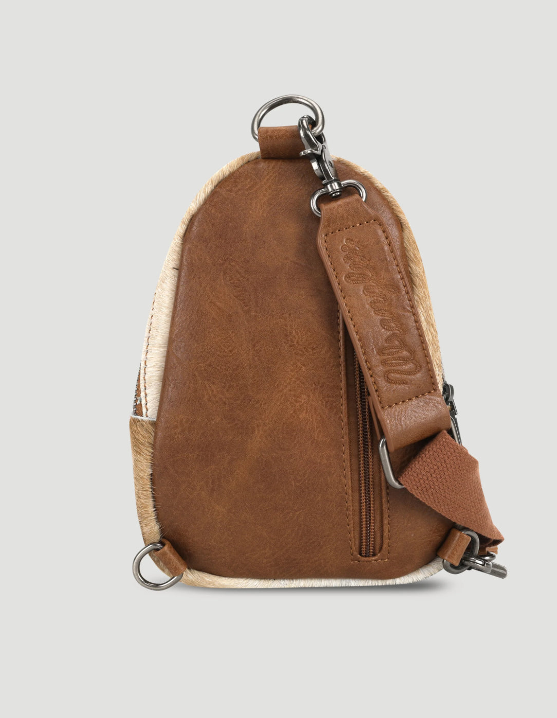 Brown Cowhide Wrangler Sling Bag