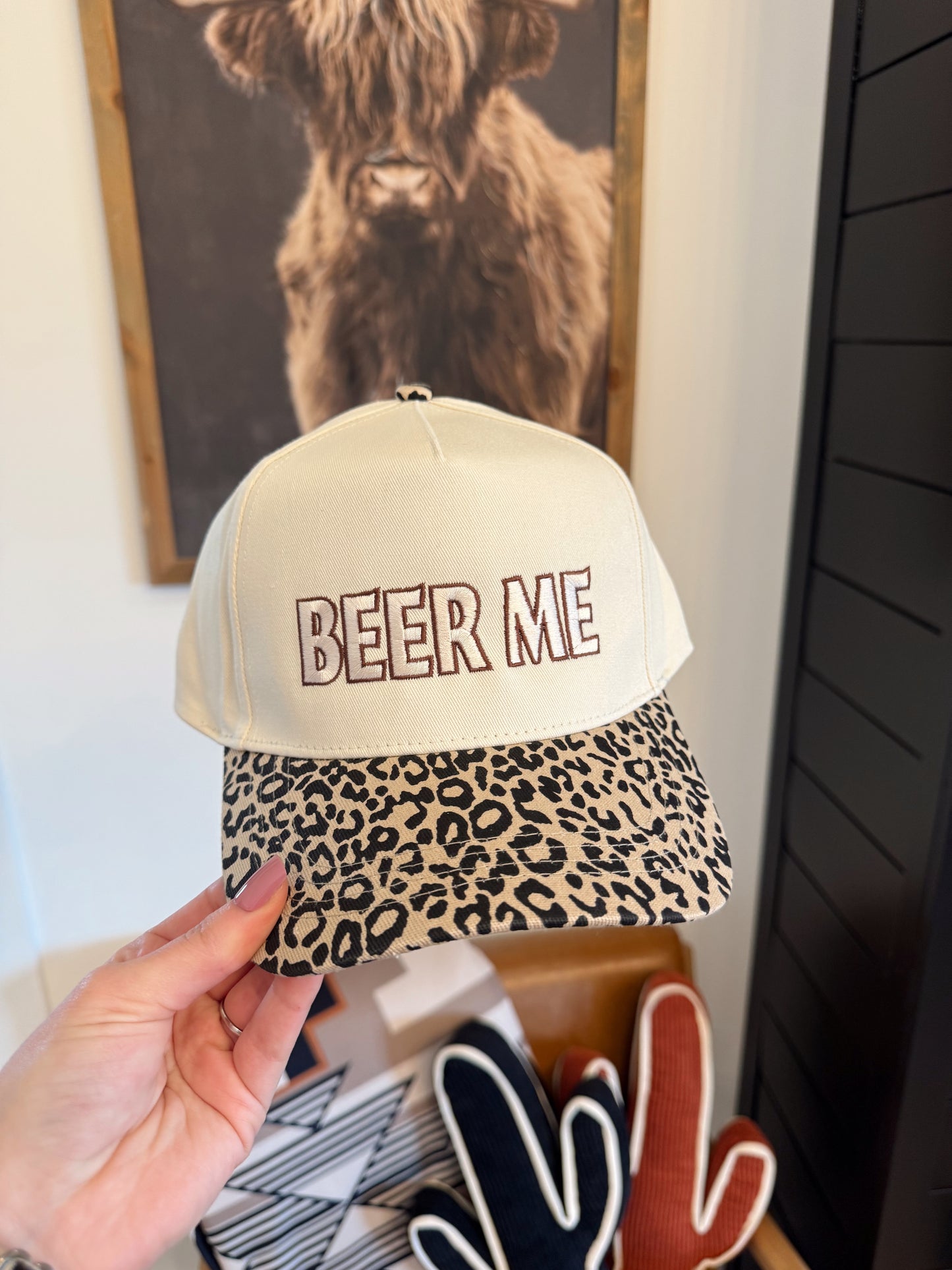 Beer Me Leopard Trucker Hat