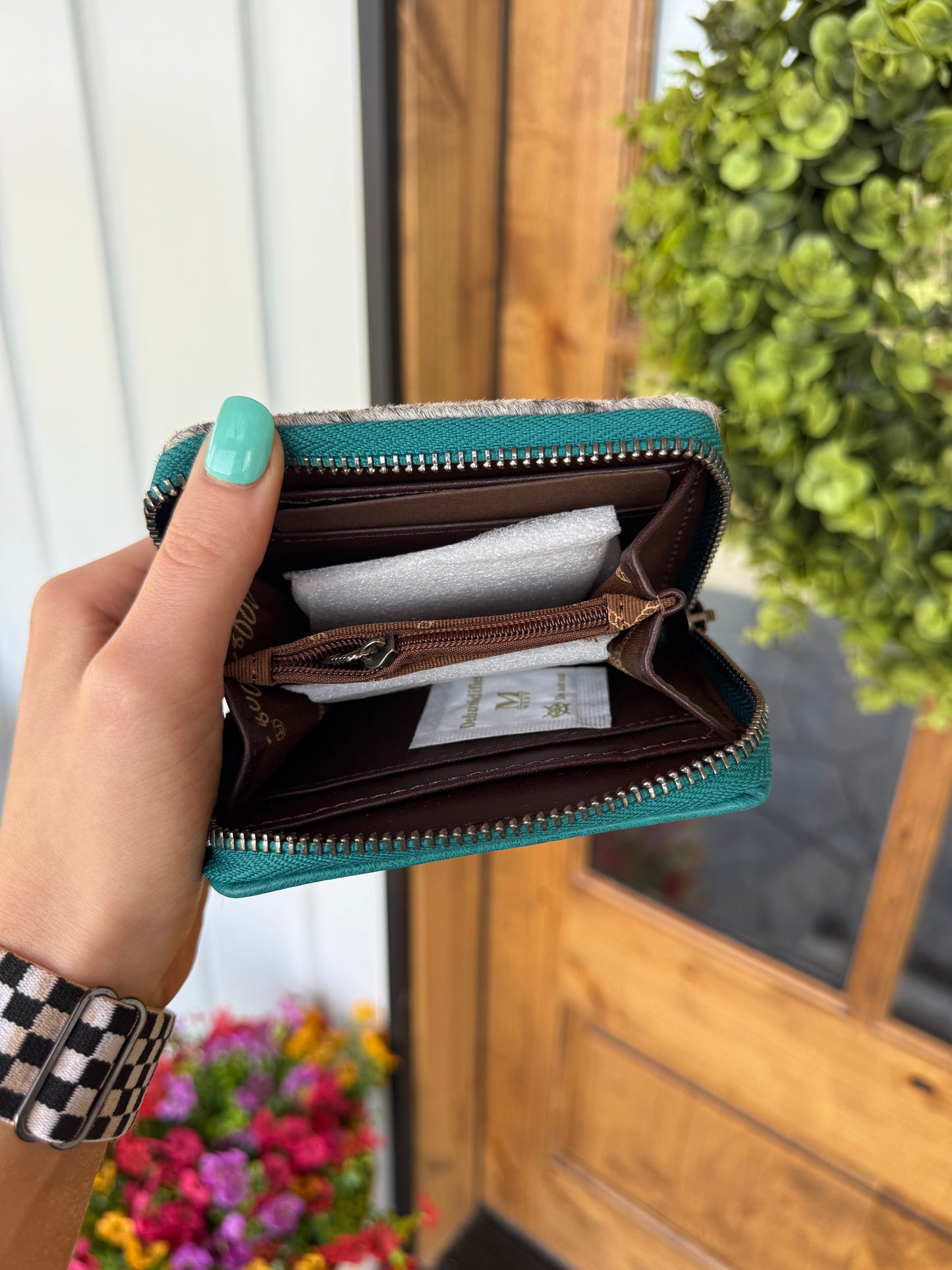 Turquoise Wrangler Cowhide Wallet