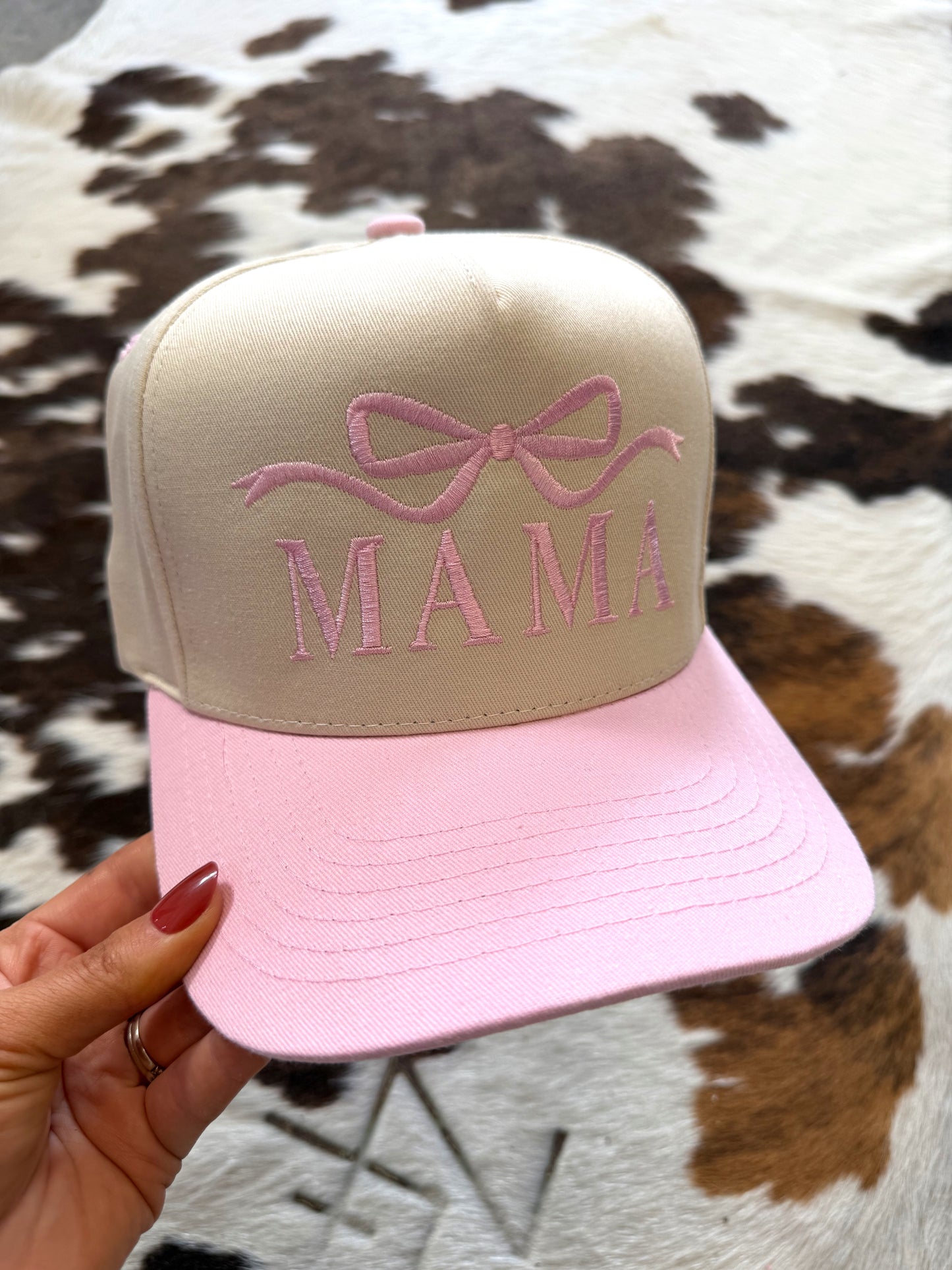 Mama Bow Embroidered Trucker Hat