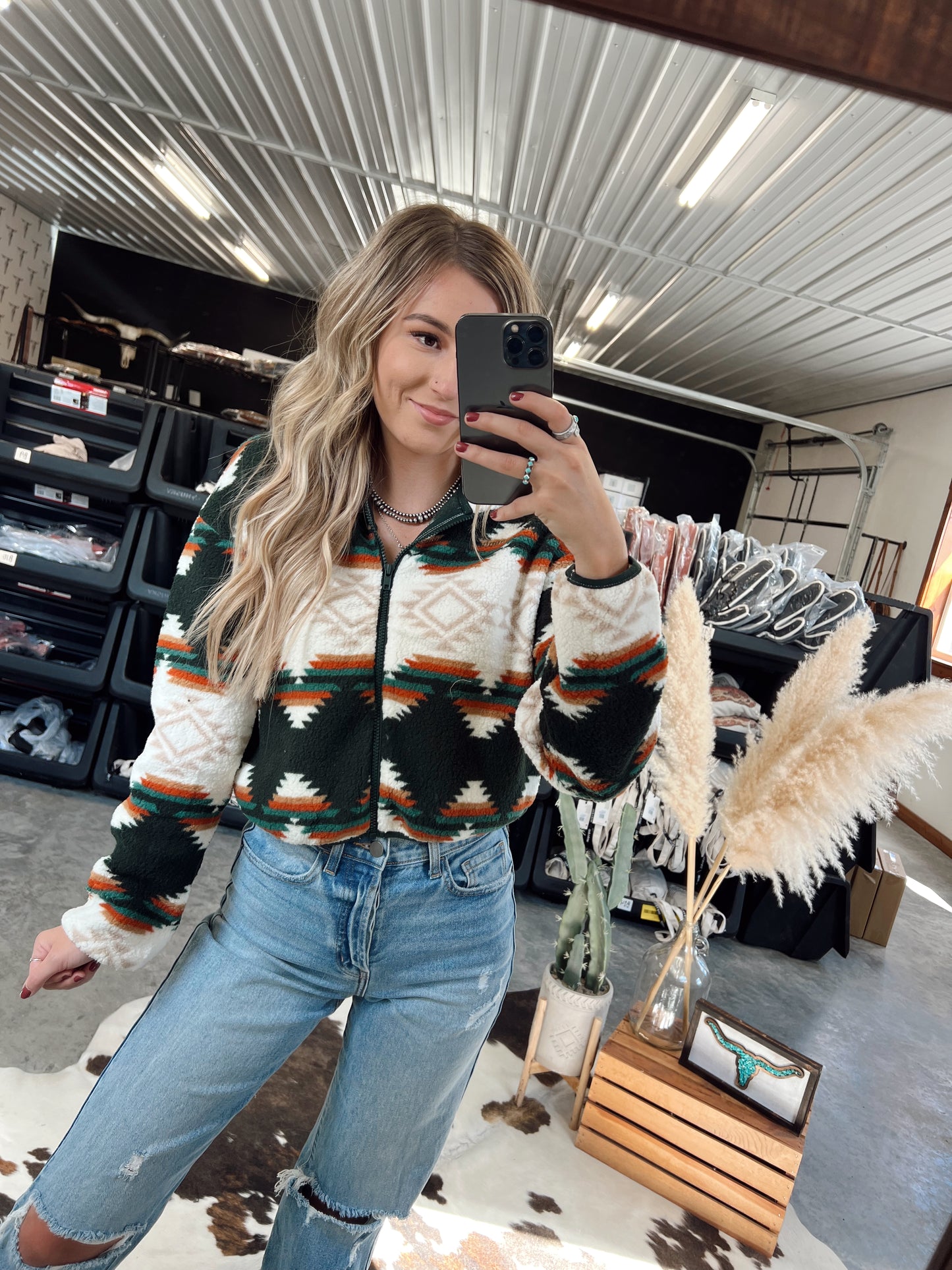 Estes Cropped Aztec Jacket