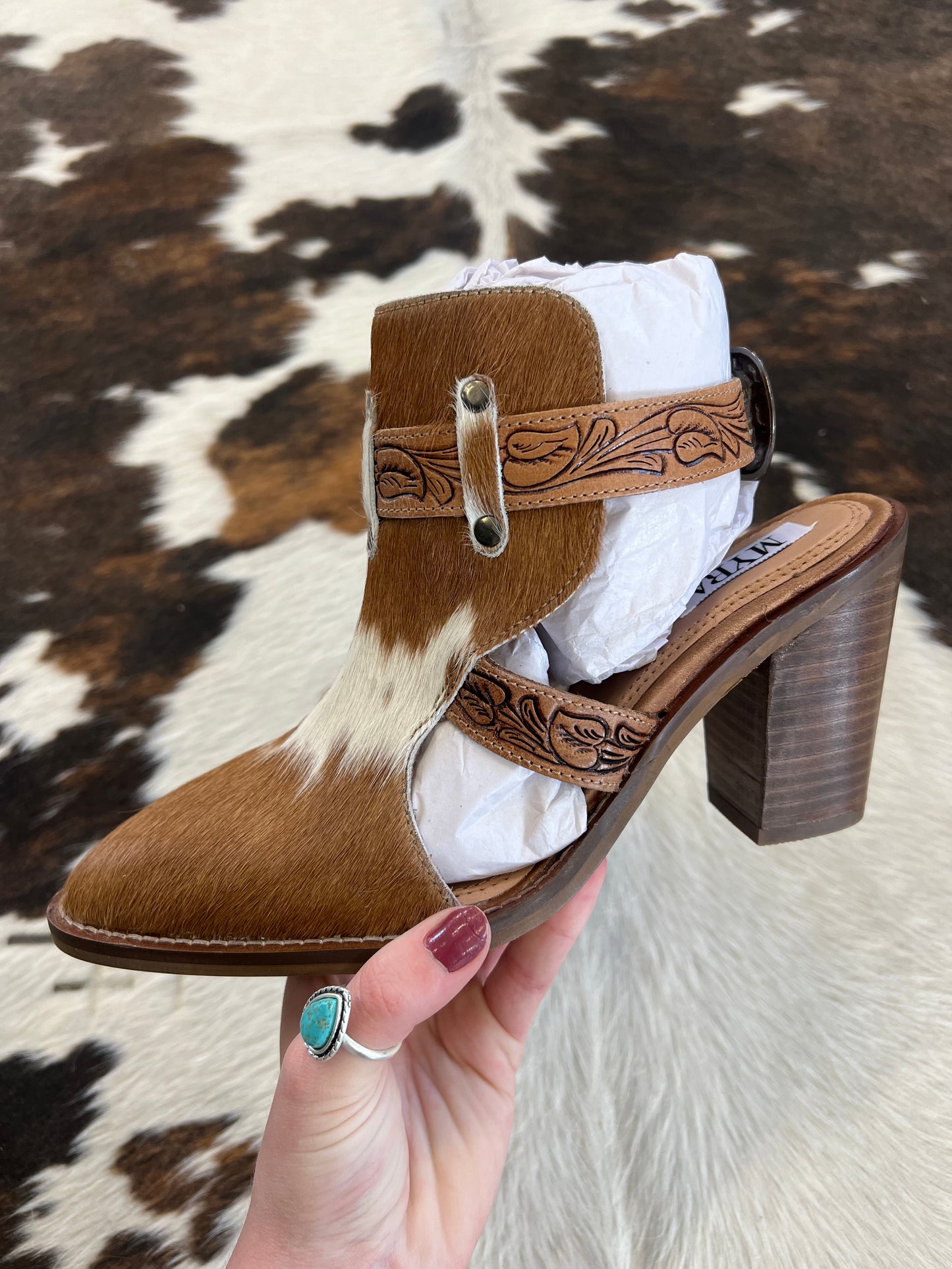 Cora Jo Caramel Hide Booties