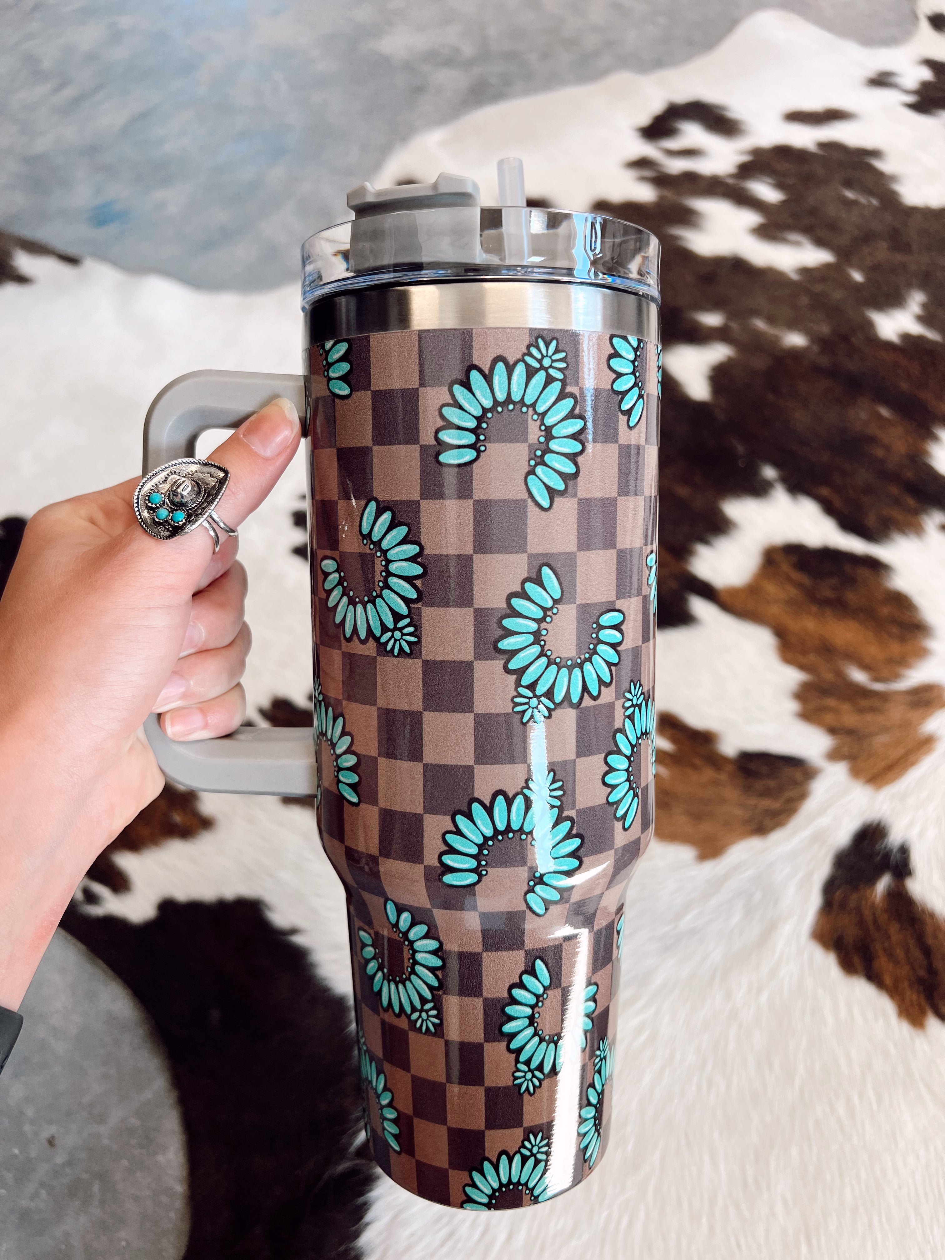 Checkered Squash 40 oz Tumbler – The Crooked Cactus Boutique