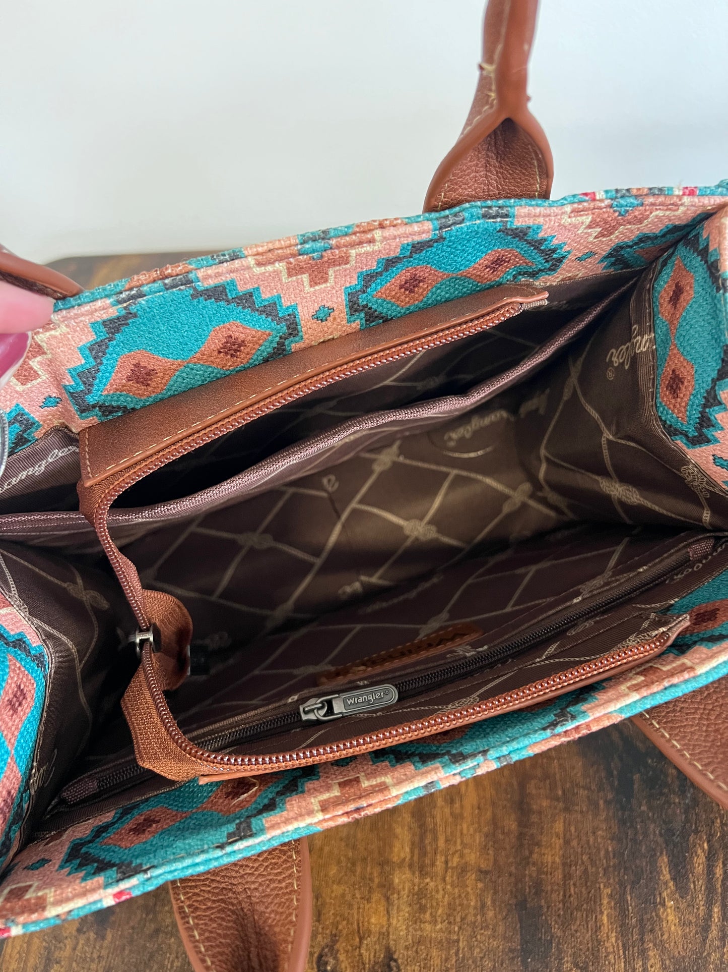 Turquoise Southwest Wrangler Tote - Small